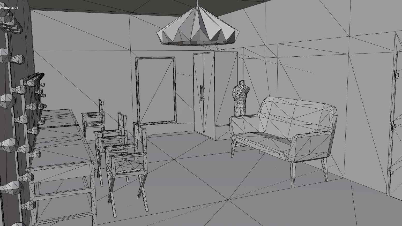 Concert Stage Hall Low-poly 3D model_15