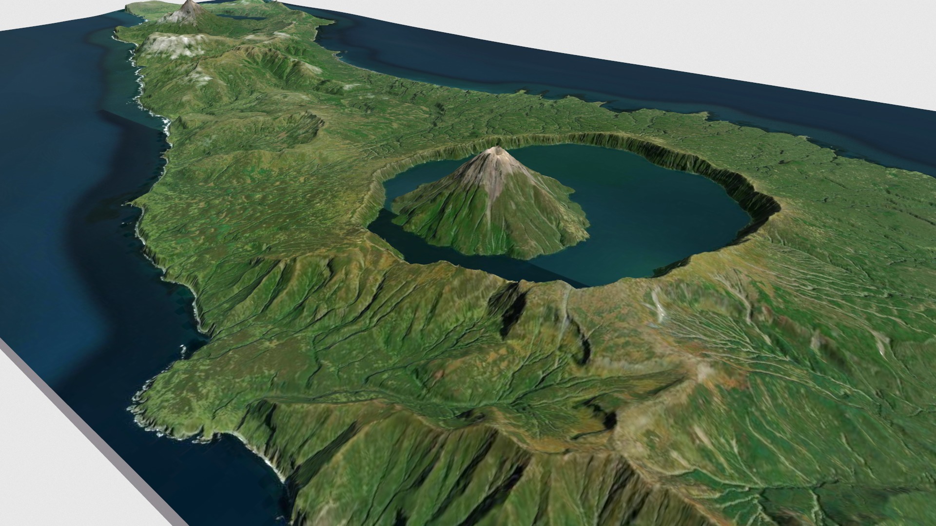 Onekotan island Great Kuril Islands 3D model_2