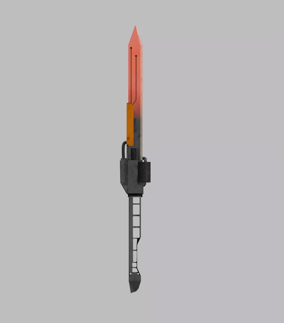 Heat sword Low-poly 3D model_0