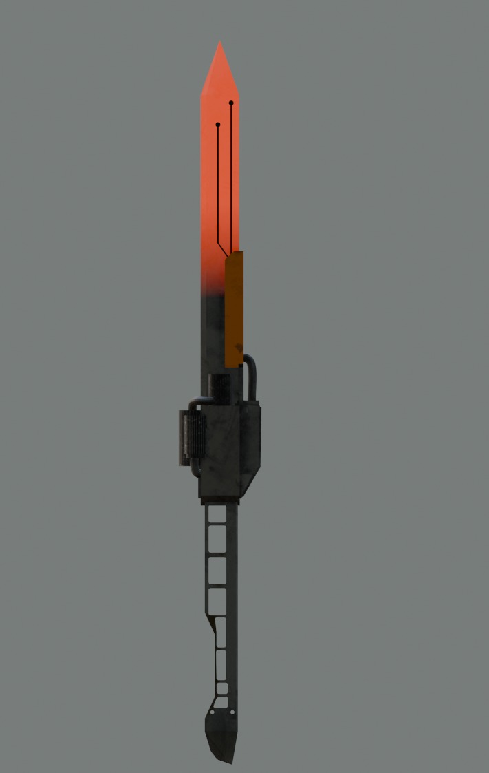 Heat sword Low-poly 3D model_7