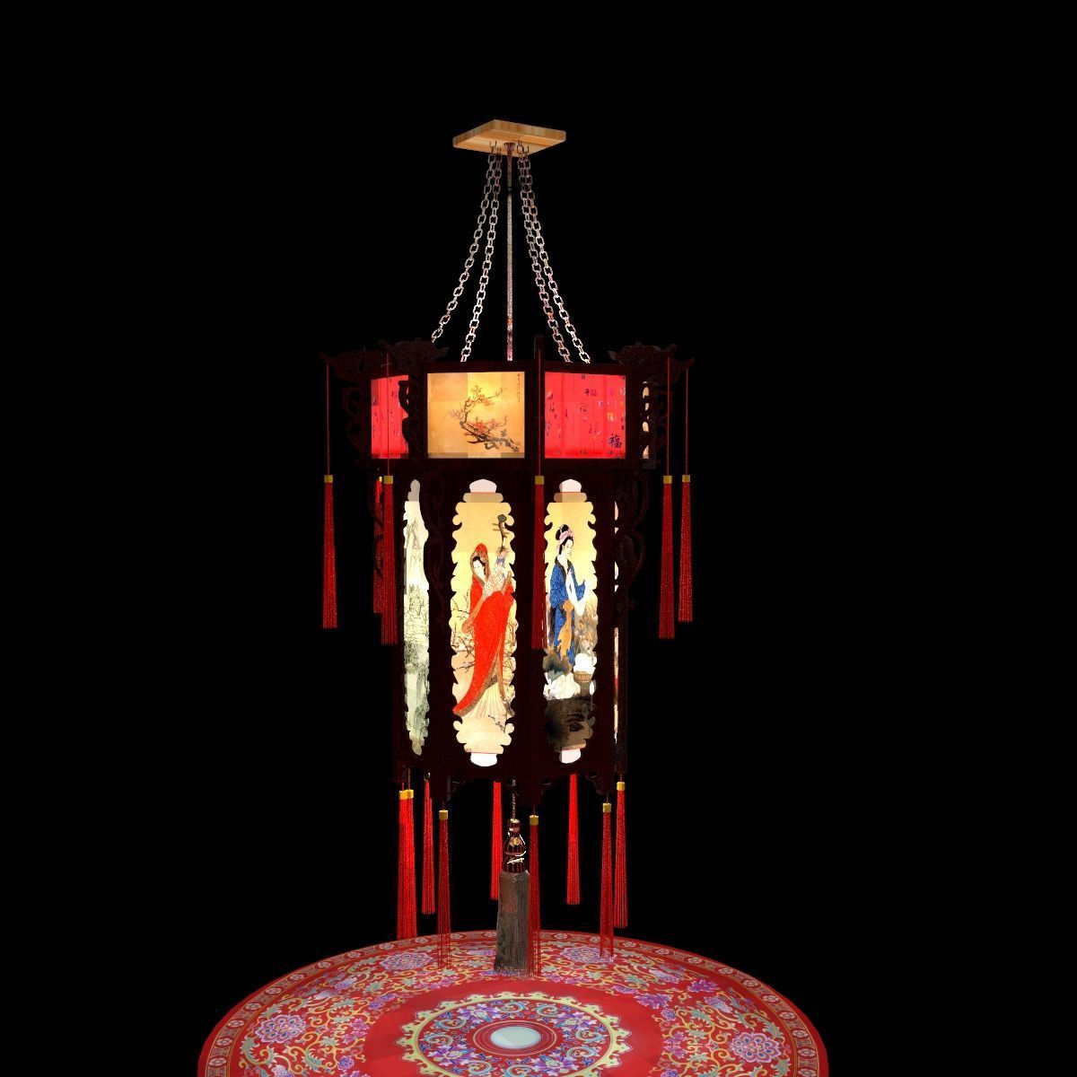 Chinese palace lantern 3D model_6