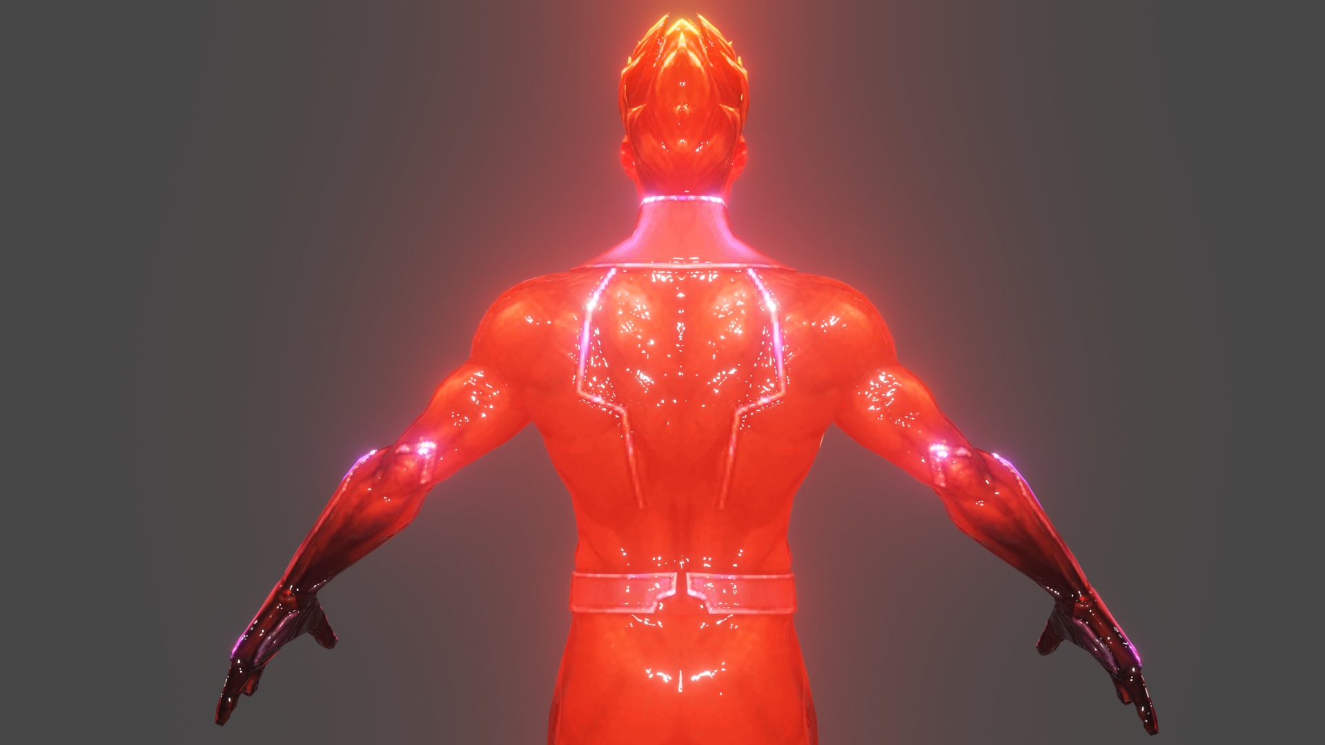 Human Torch Low-poly 3D model_5