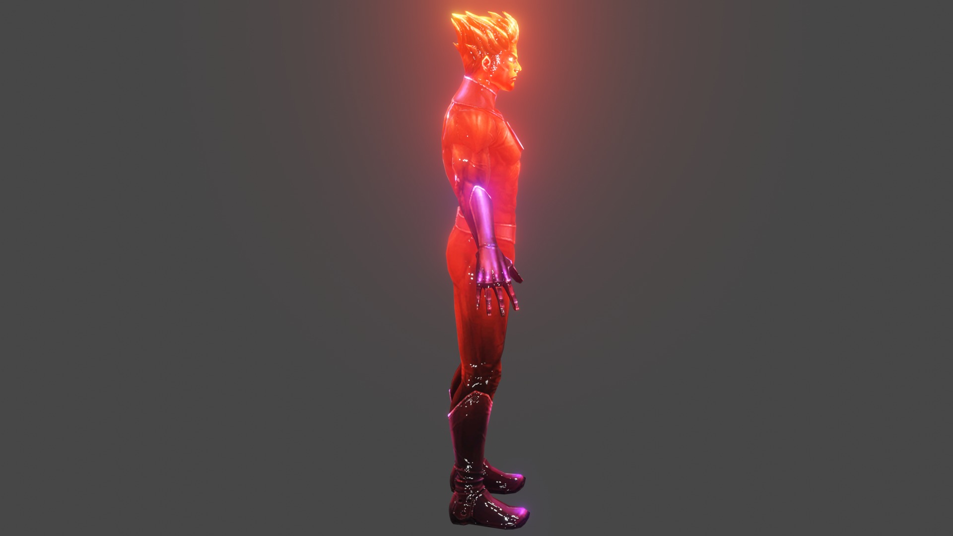 Human Torch Low-poly 3D model_2
