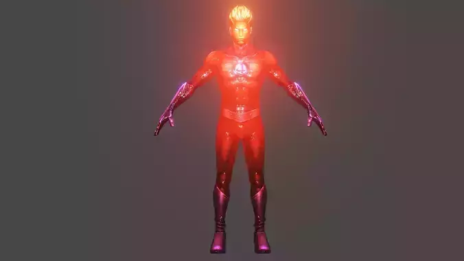 Human Torch Low-poly 3D model