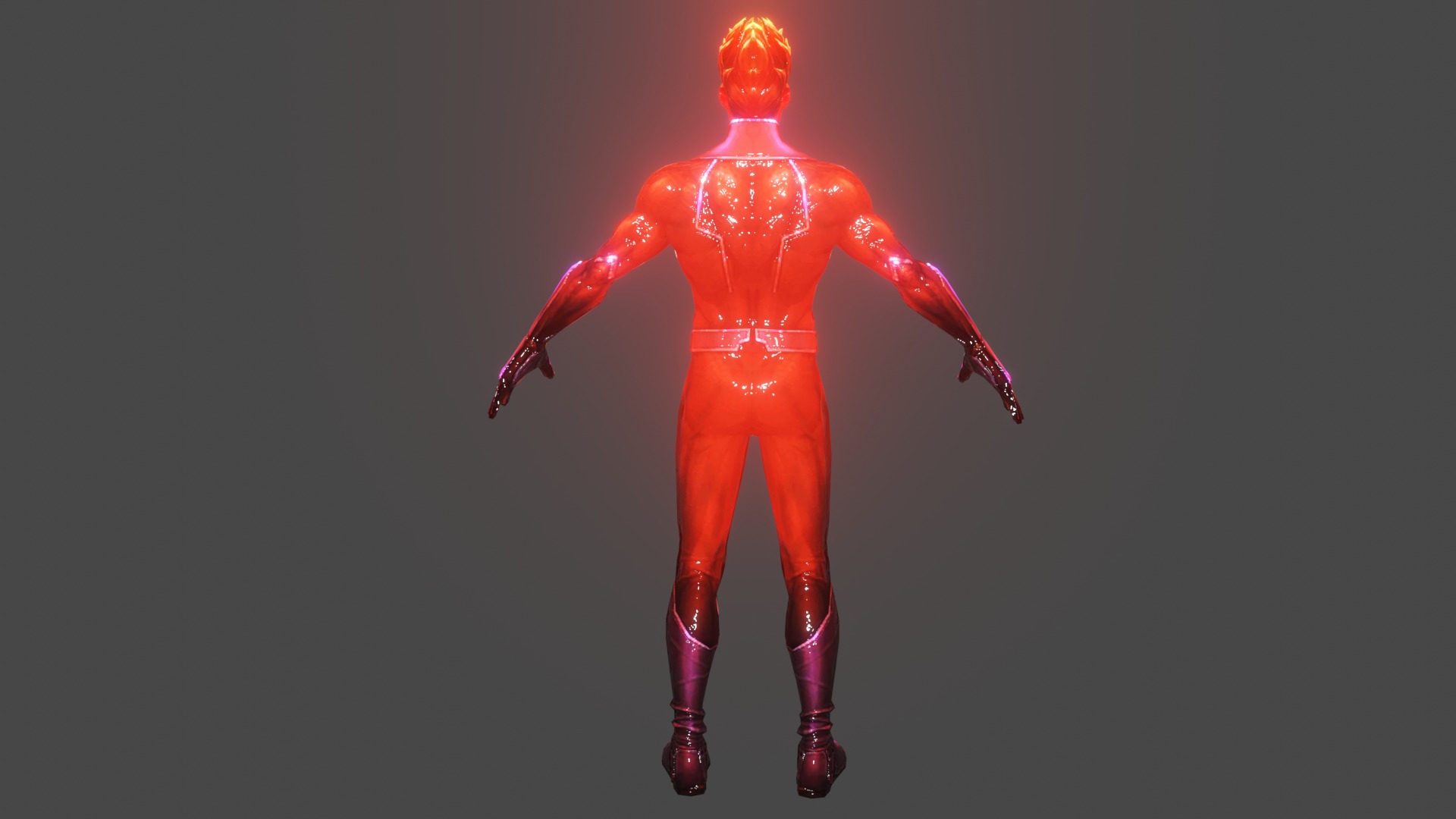 Human Torch Low-poly 3D model_4