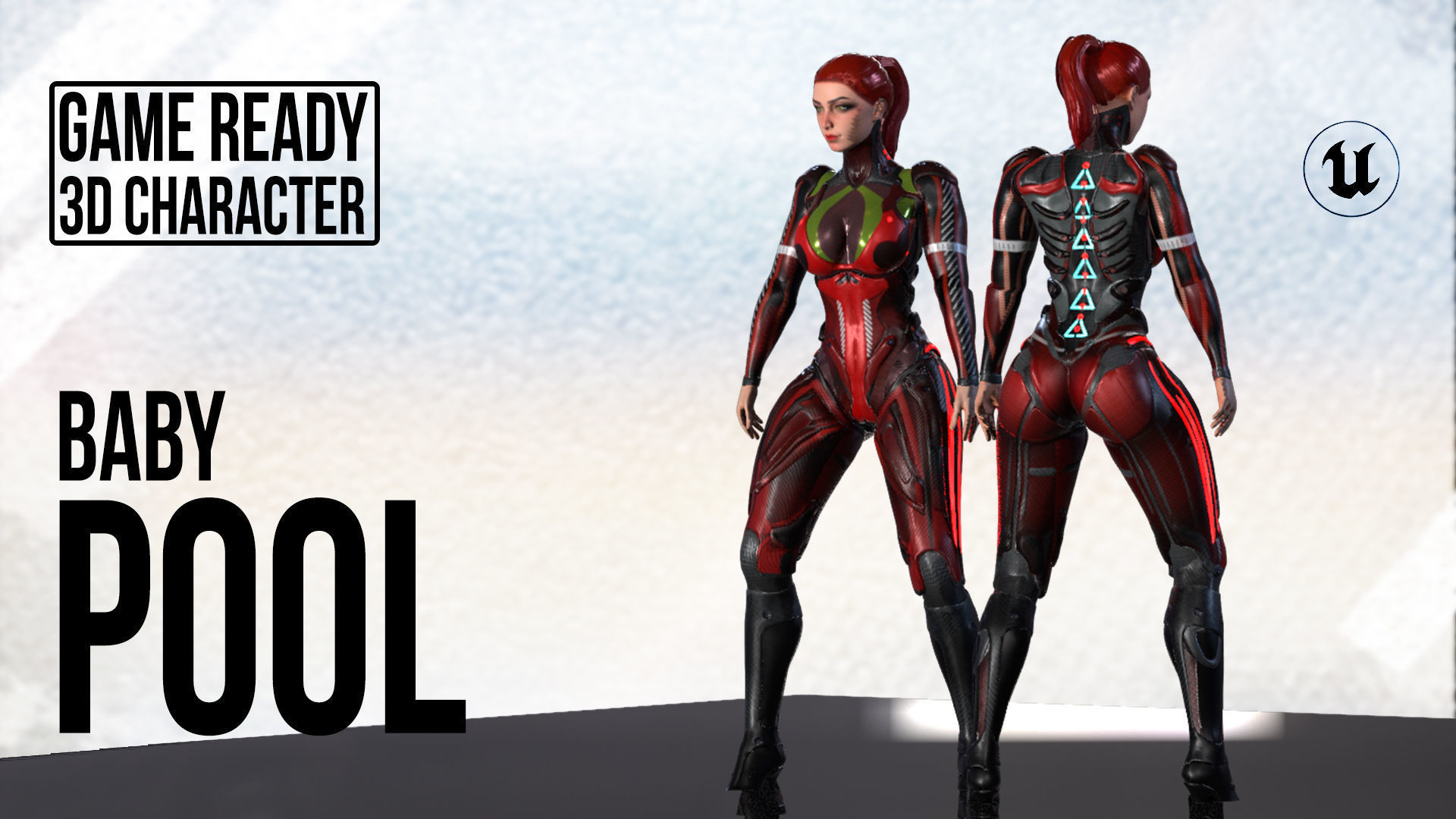 BABYPOOL Low-Poly Game Ready PBR 3D Character Low-poly 3D model_9