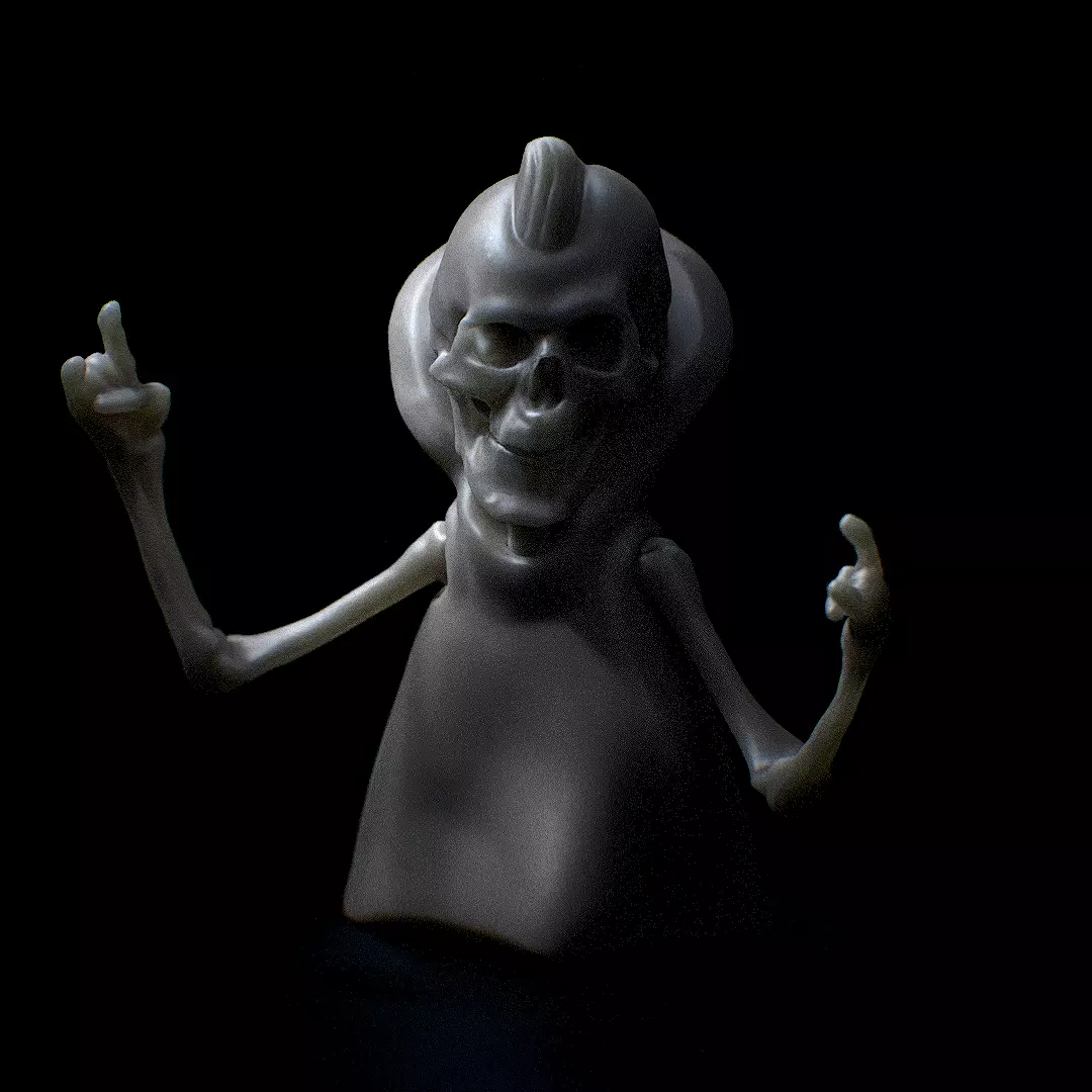 Ghost Skull Rockabilly Halloween to print Free 3D print model
