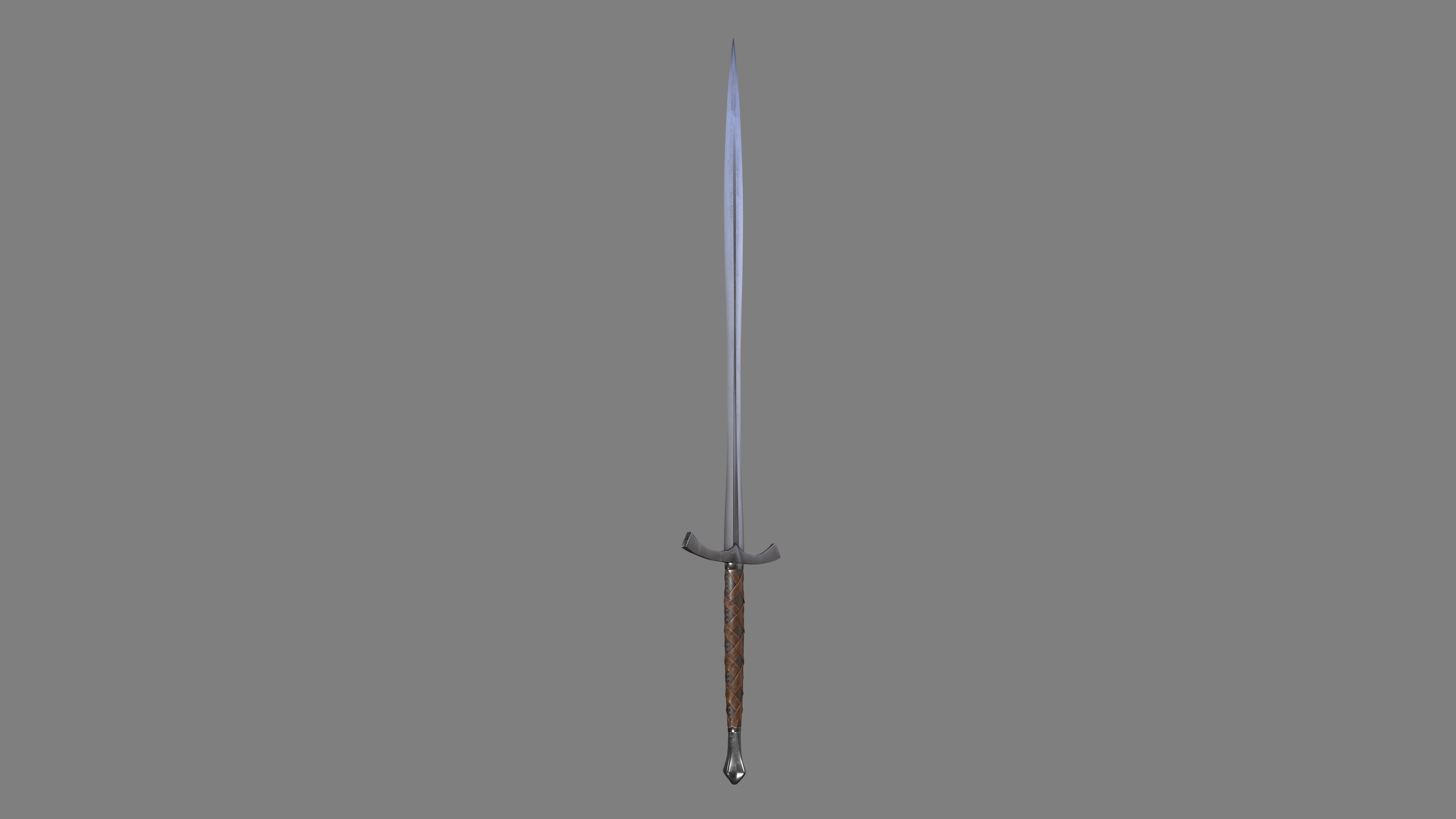Leather bound sword Low-poly 3D model_2