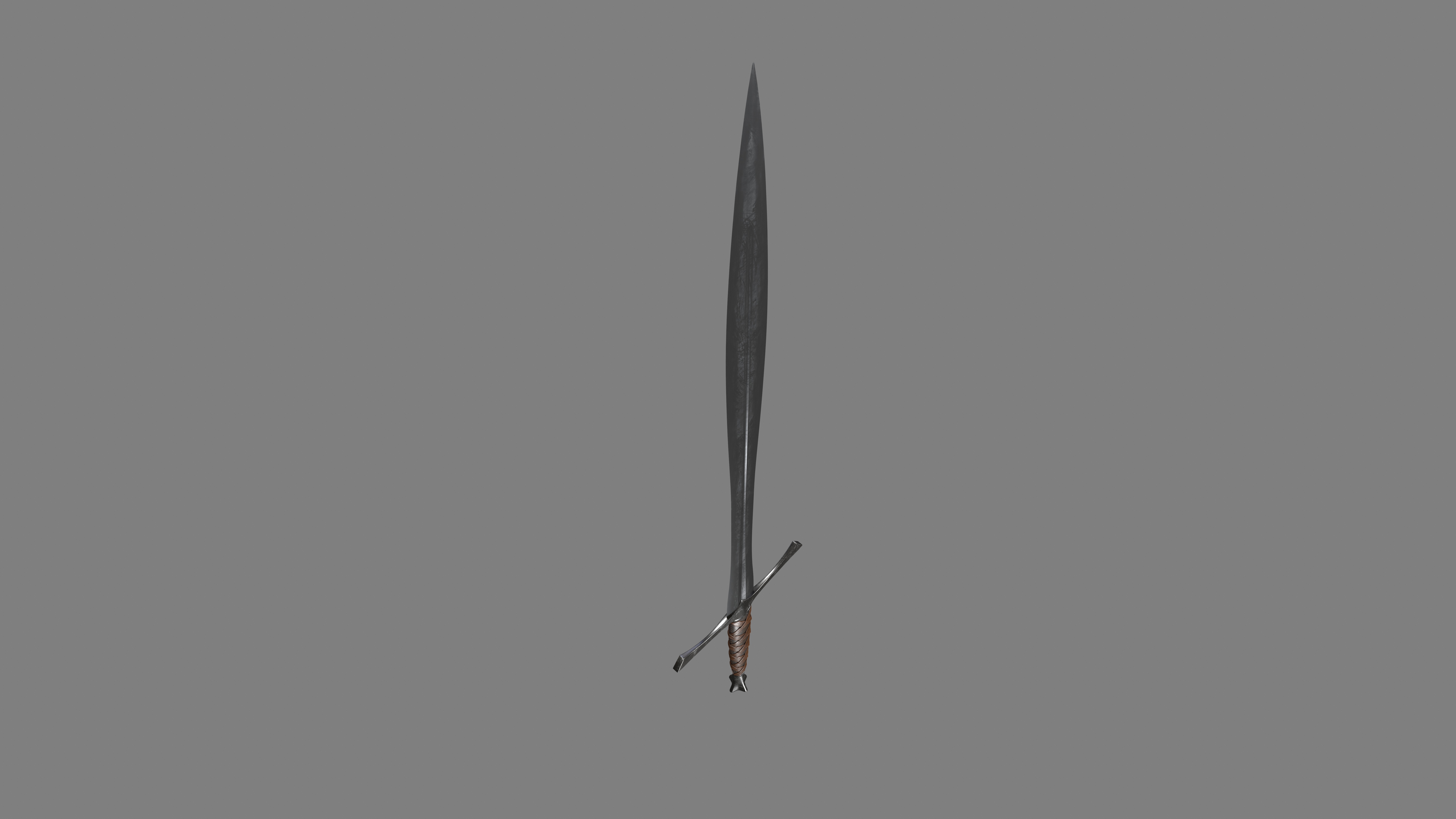 Leather bound sword Low-poly 3D model_4