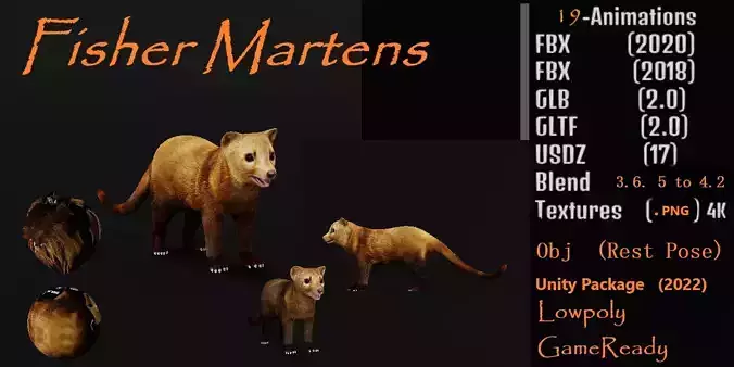 Martens Fisher  Low-poly 3D model