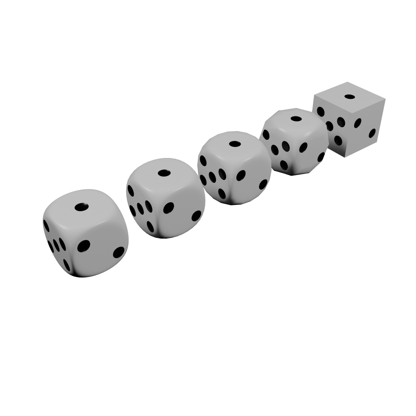 Dice Set Rounded Free low-poly 3D model_1