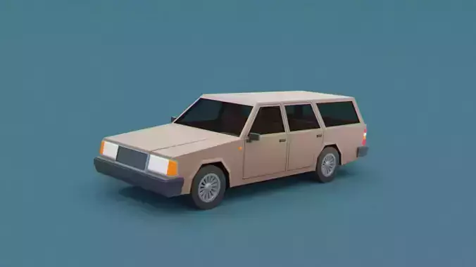 Stylized Cartoon Euro Wagon Car 