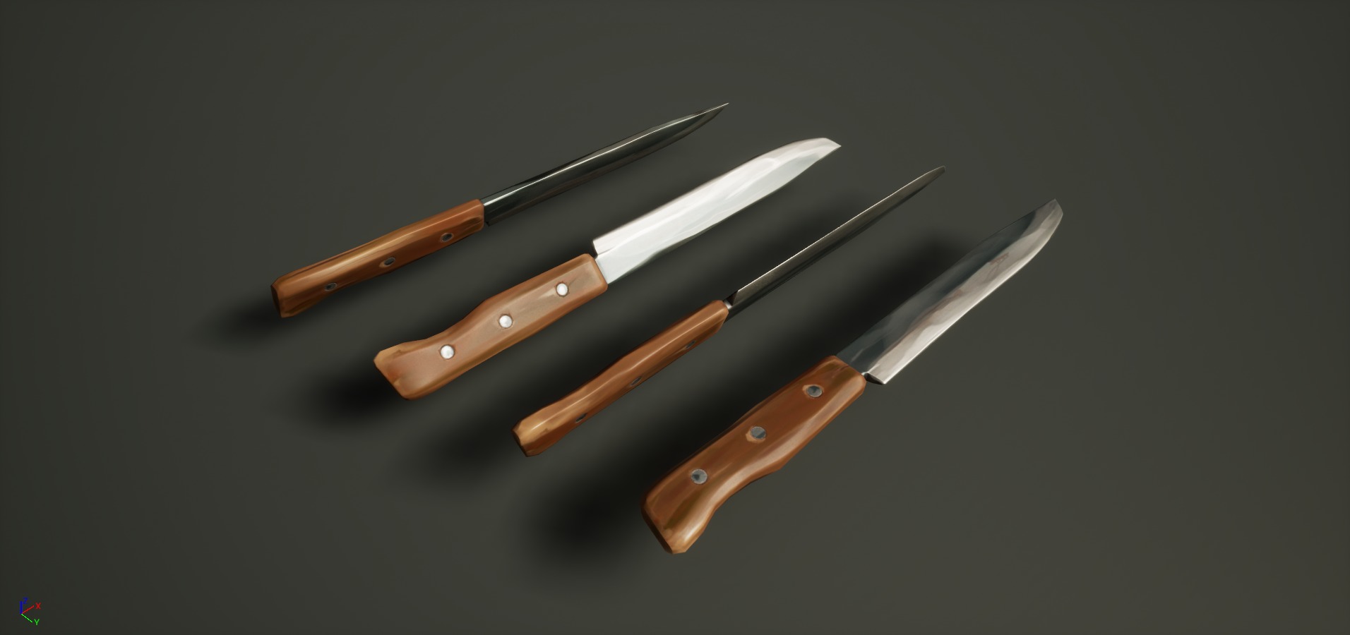 Stylized Axe Knife Spoon Kit Low-poly 3D model_5