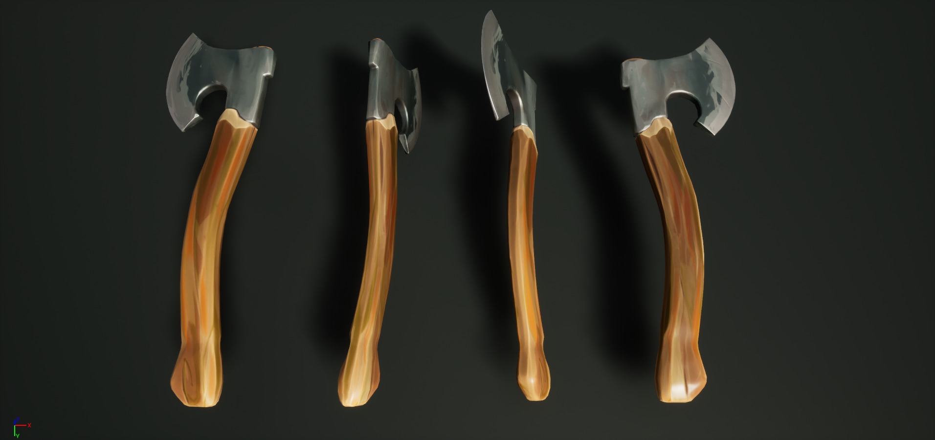Stylized Axe Knife Spoon Kit Low-poly 3D model_2
