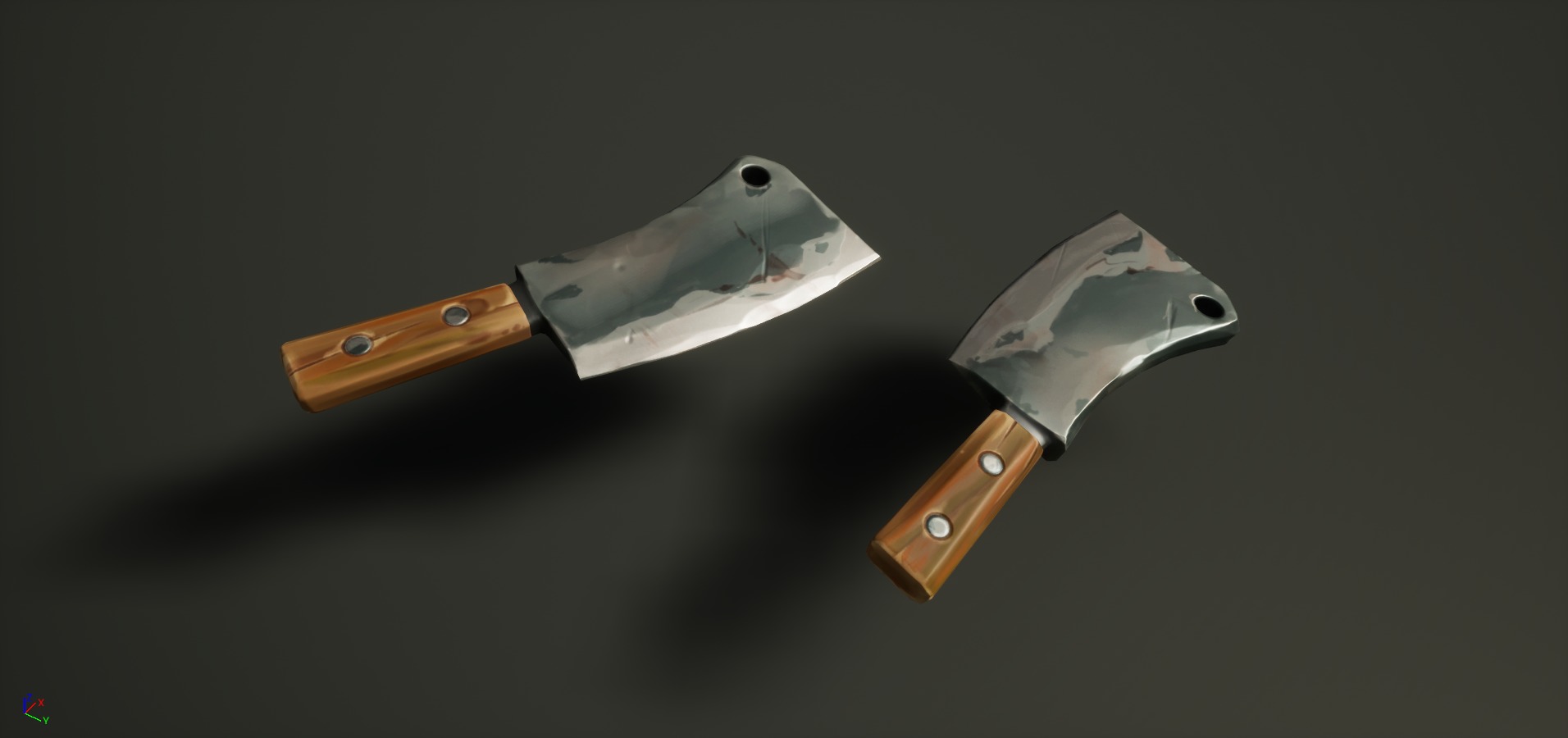 Stylized Axe Knife Spoon Kit Low-poly 3D model_3