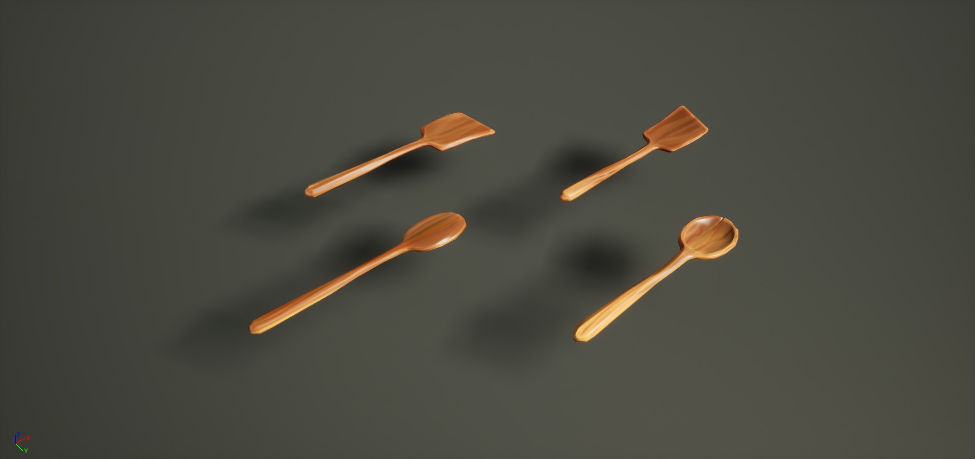 Stylized Axe Knife Spoon Kit Low-poly 3D model_6
