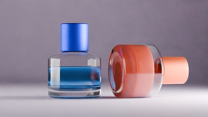 Transparent Glass Perfume Bottle 3D model