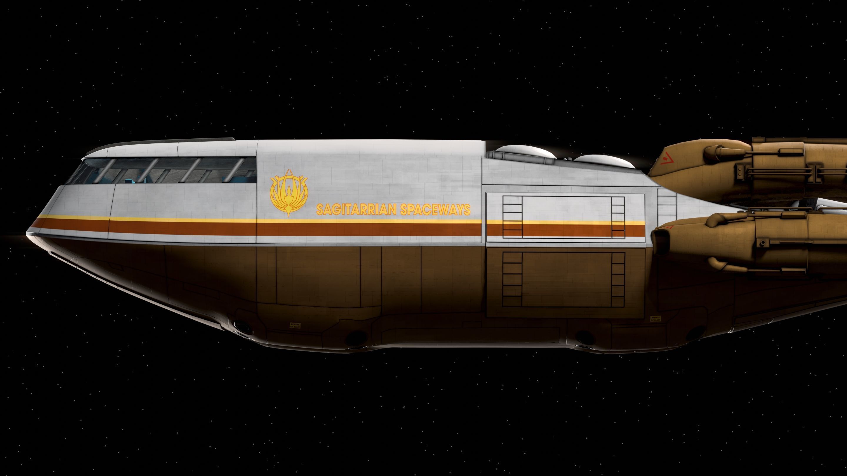 Battlestar Galactica - Colonial Shuttle Mk2 with 6 Color Schemes 3D model_16