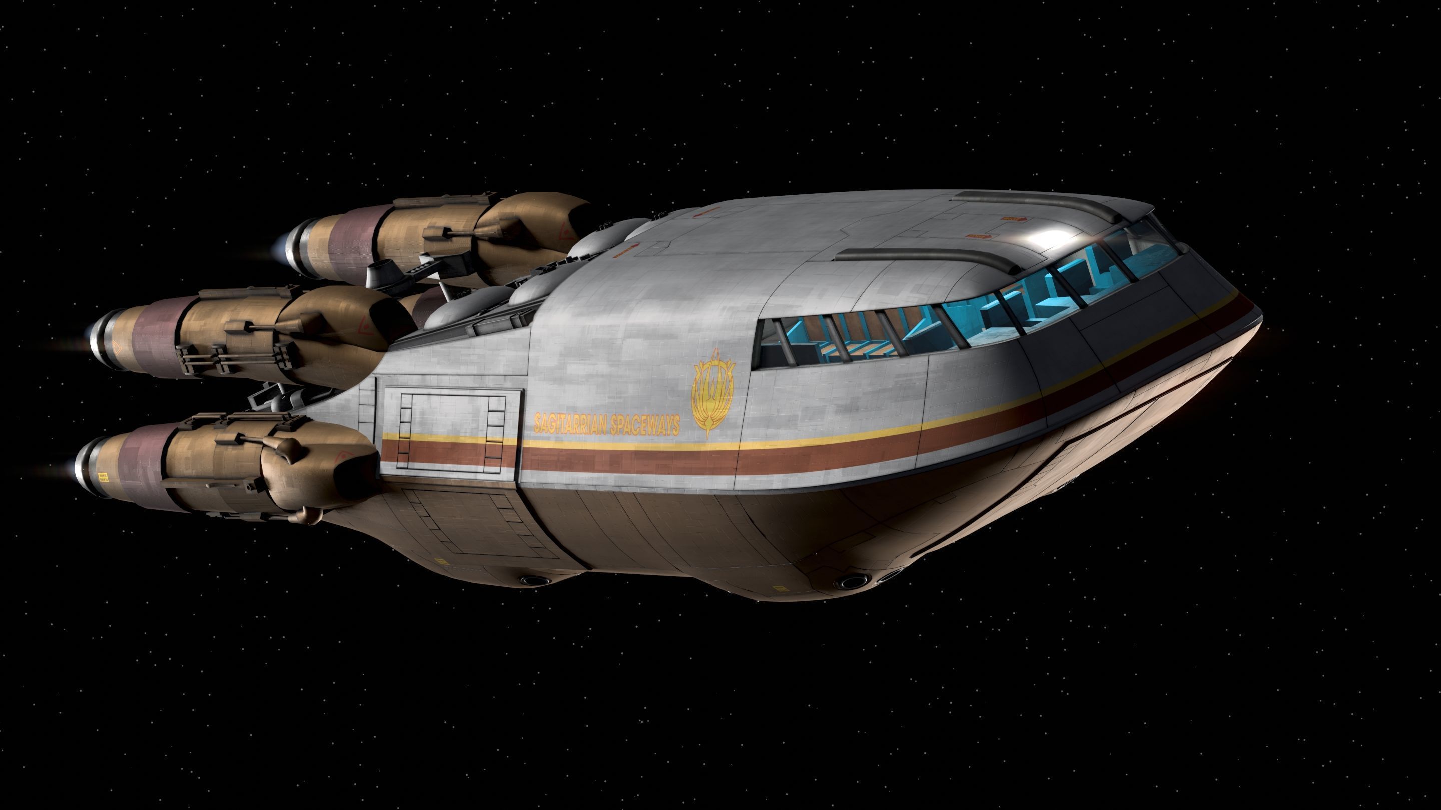 Battlestar Galactica - Colonial Shuttle Mk2 with 6 Color Schemes 3D model_15