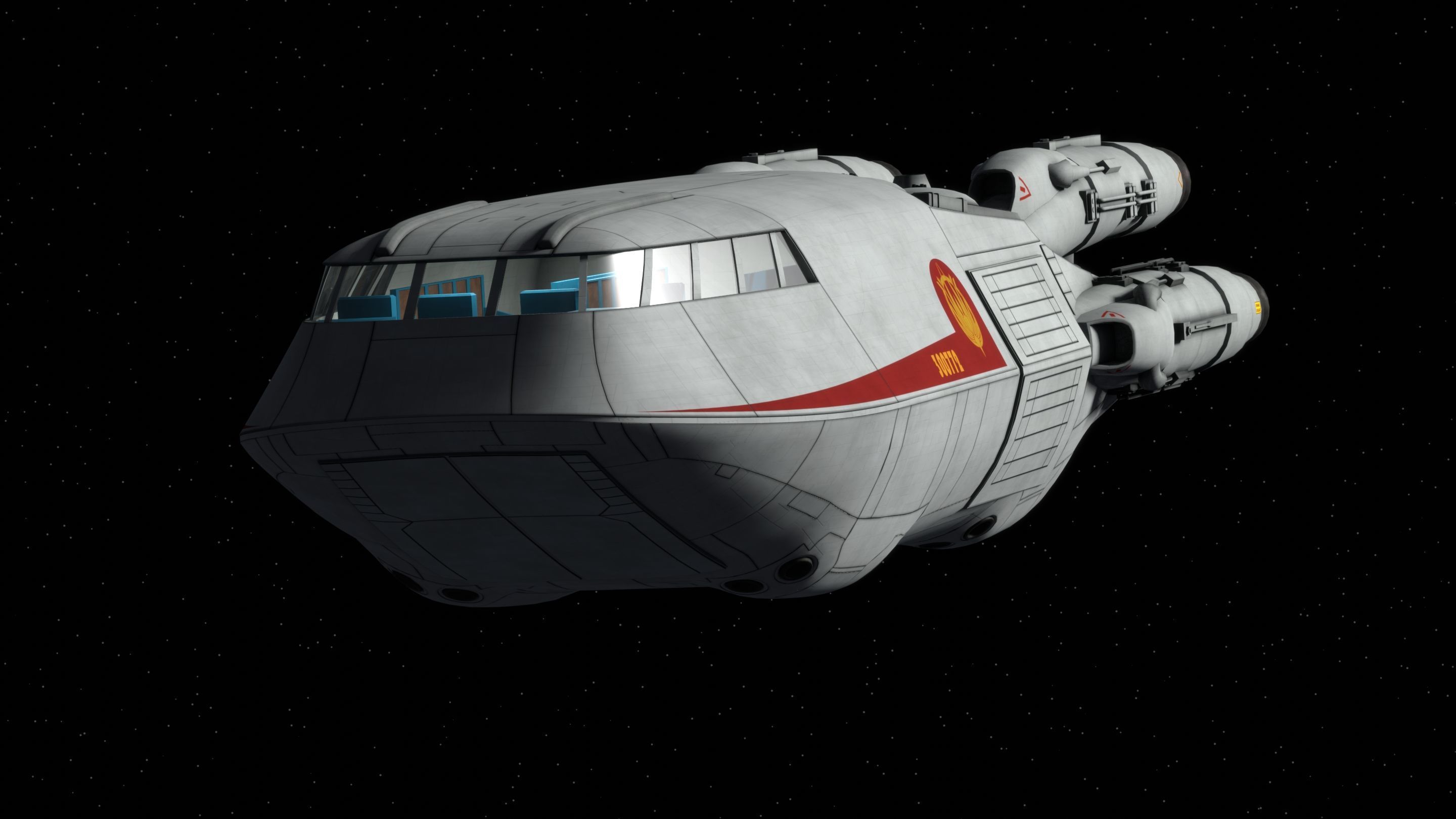 Battlestar Galactica - Colonial Shuttle Mk2 with 6 Color Schemes 3D model_1