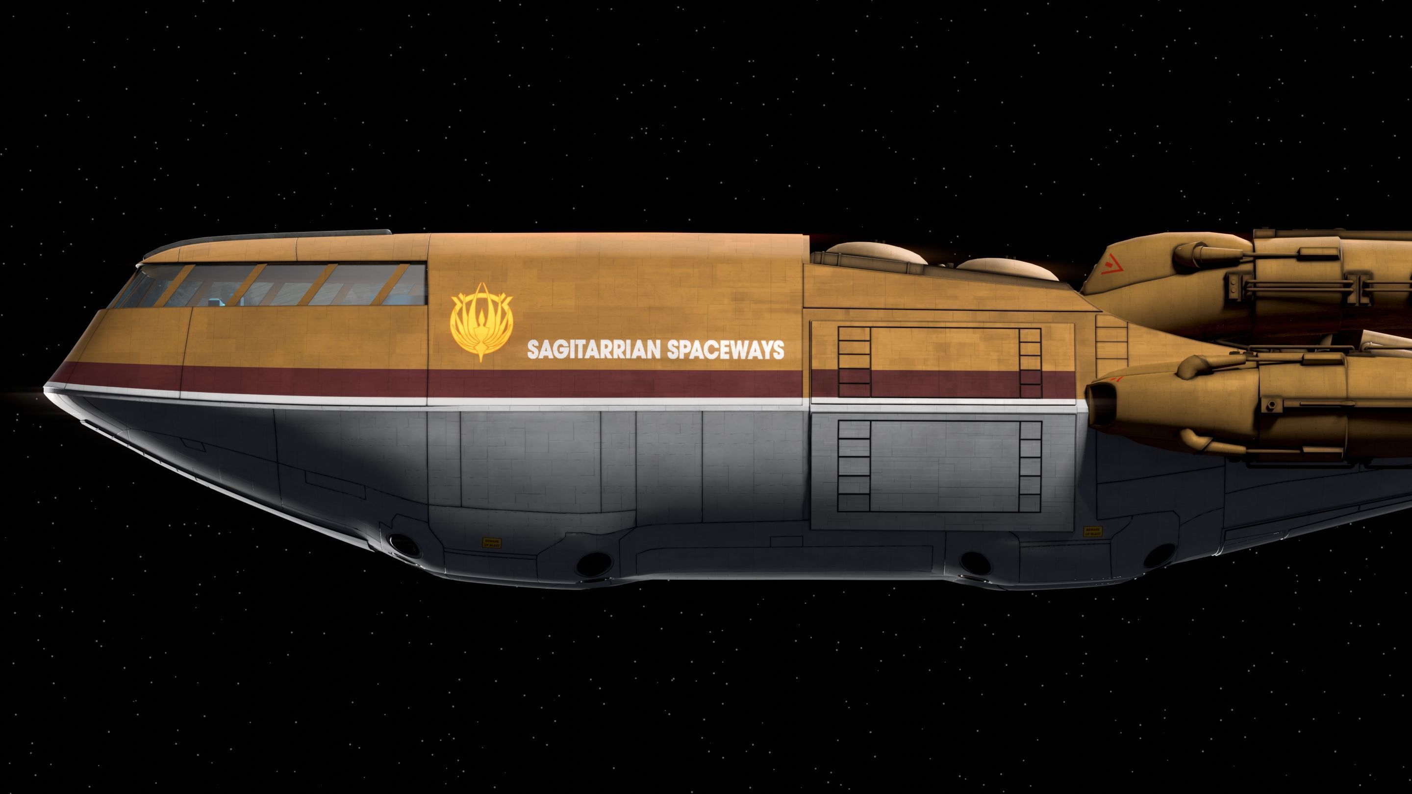 Battlestar Galactica - Colonial Shuttle Mk2 with 6 Color Schemes 3D model_8