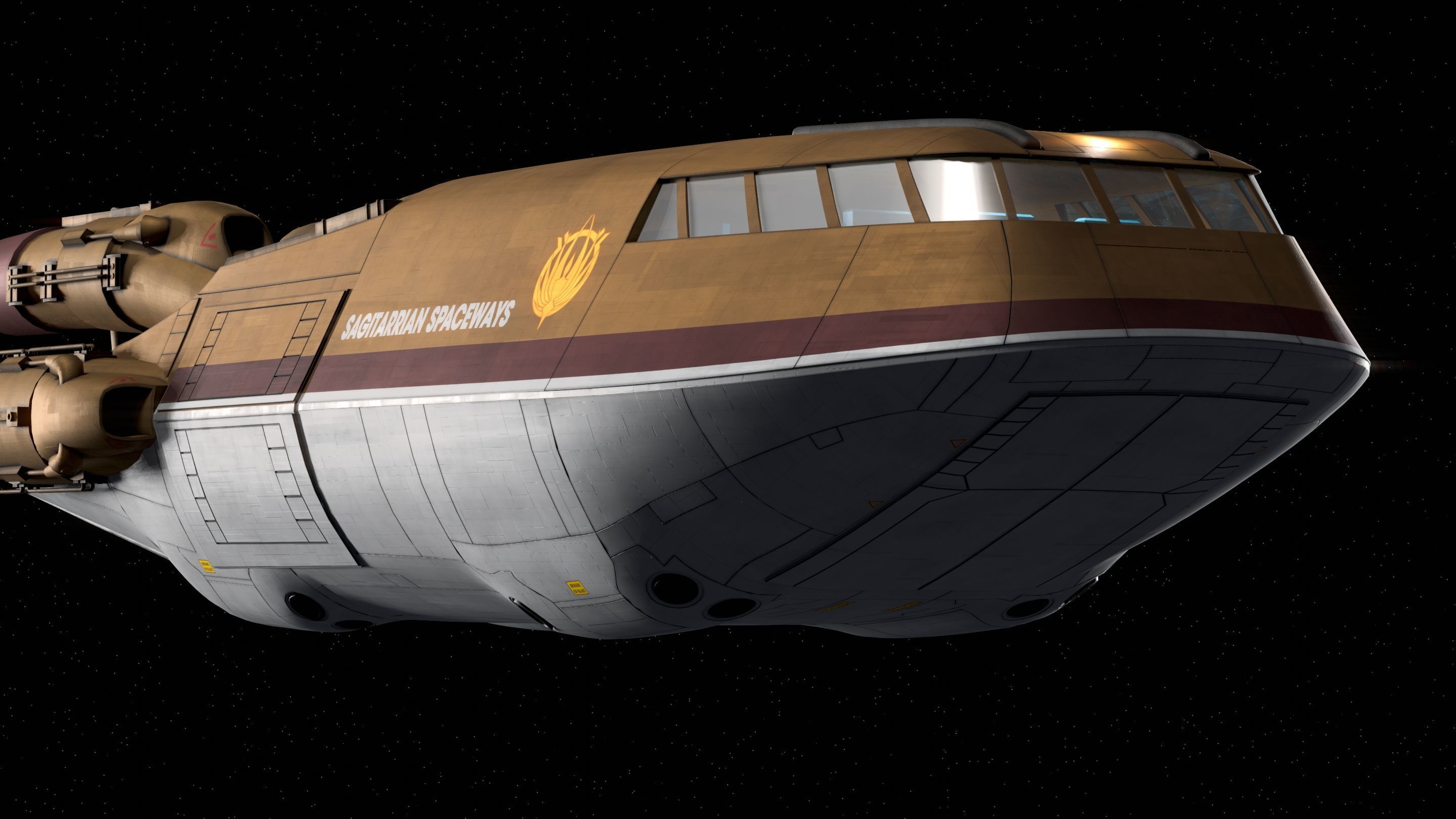Battlestar Galactica - Colonial Shuttle Mk2 with 6 Color Schemes 3D model_7