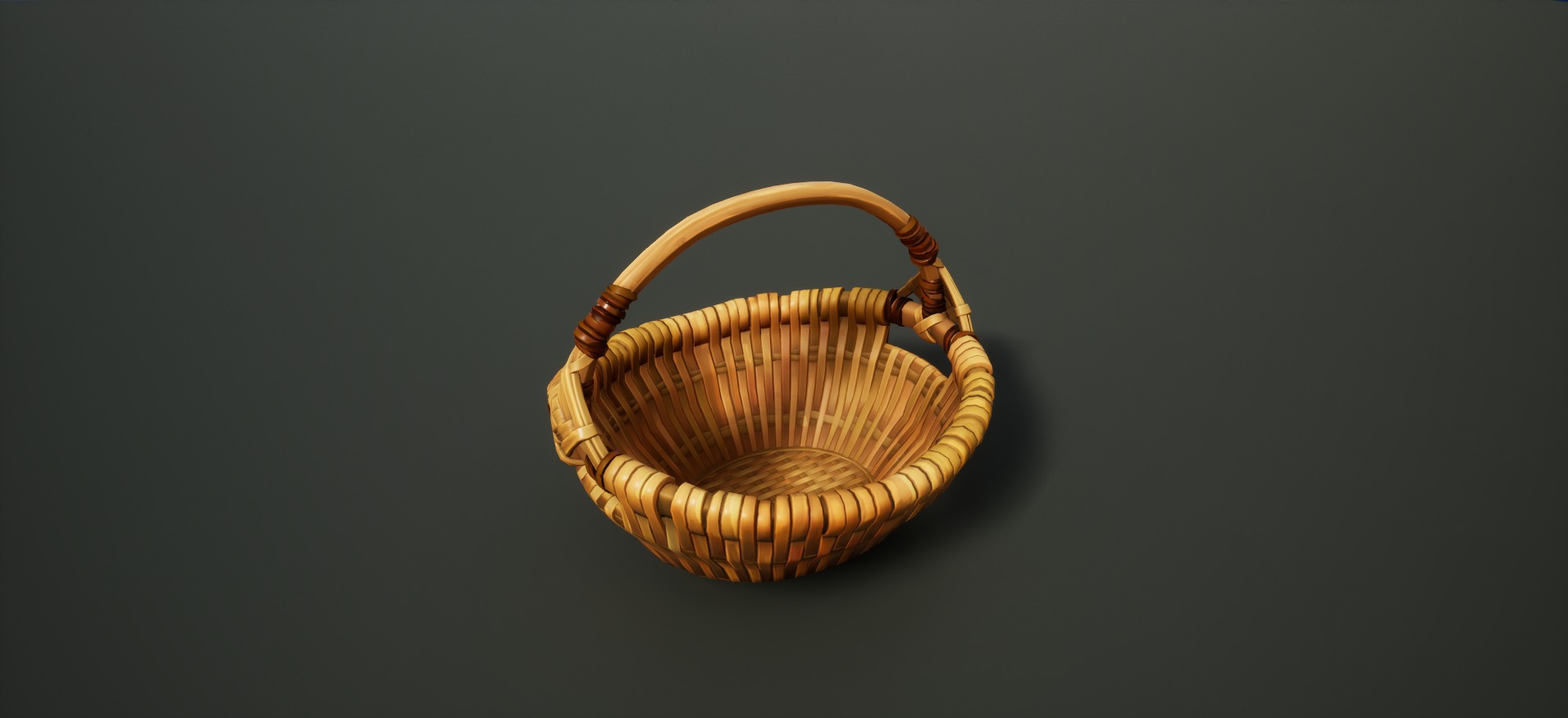 Stylized Wicked Basket Low-poly 3D model_4
