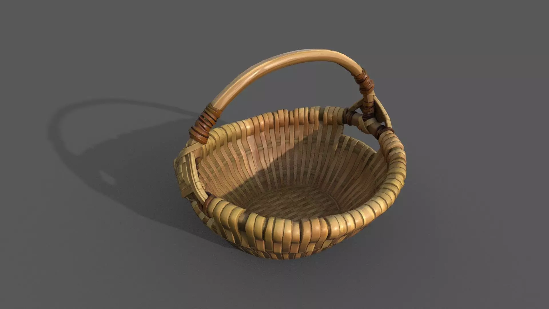 Stylized Wicked Basket Low-poly 3D model_0