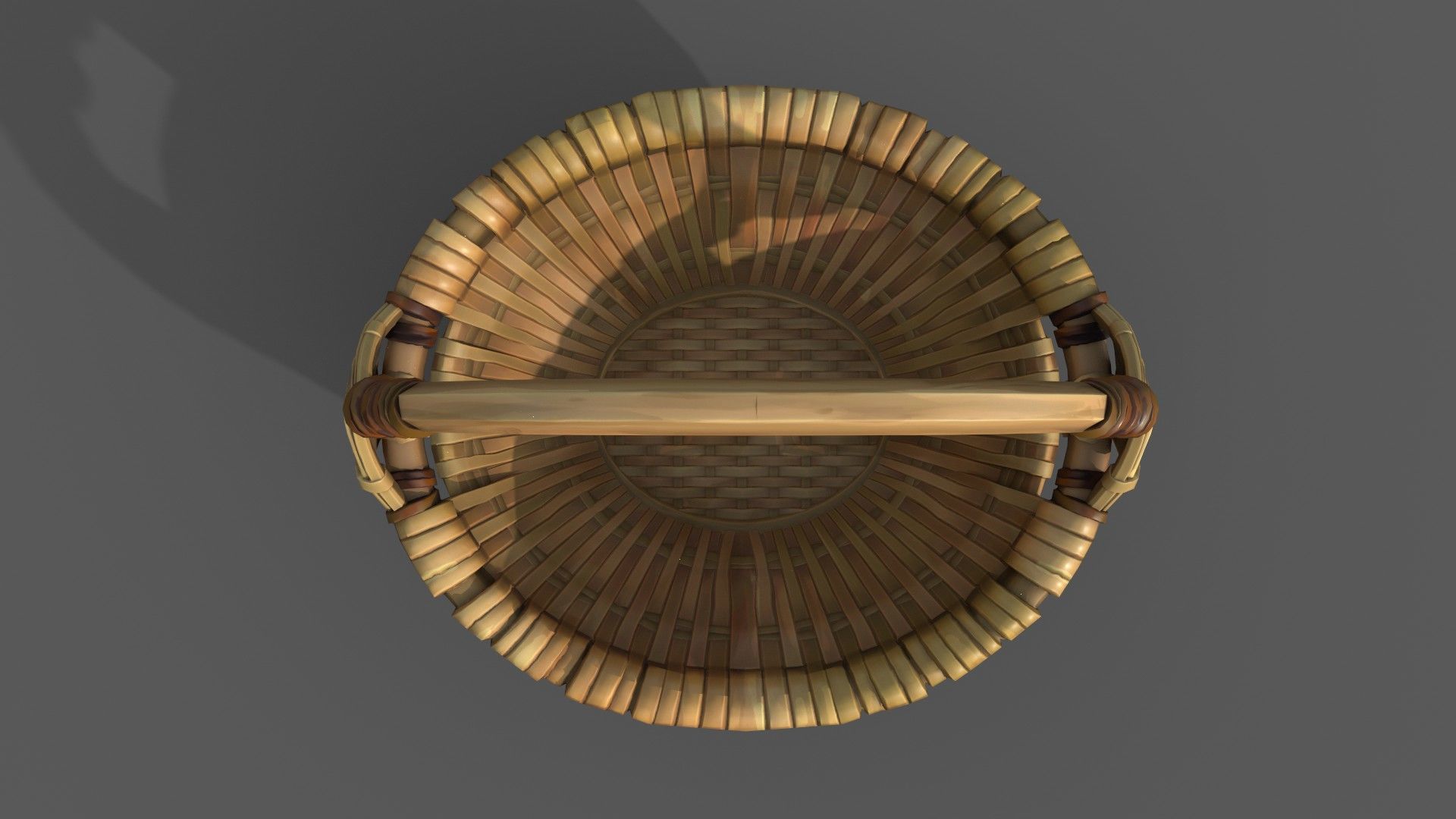 Stylized Wicked Basket Low-poly 3D model_2