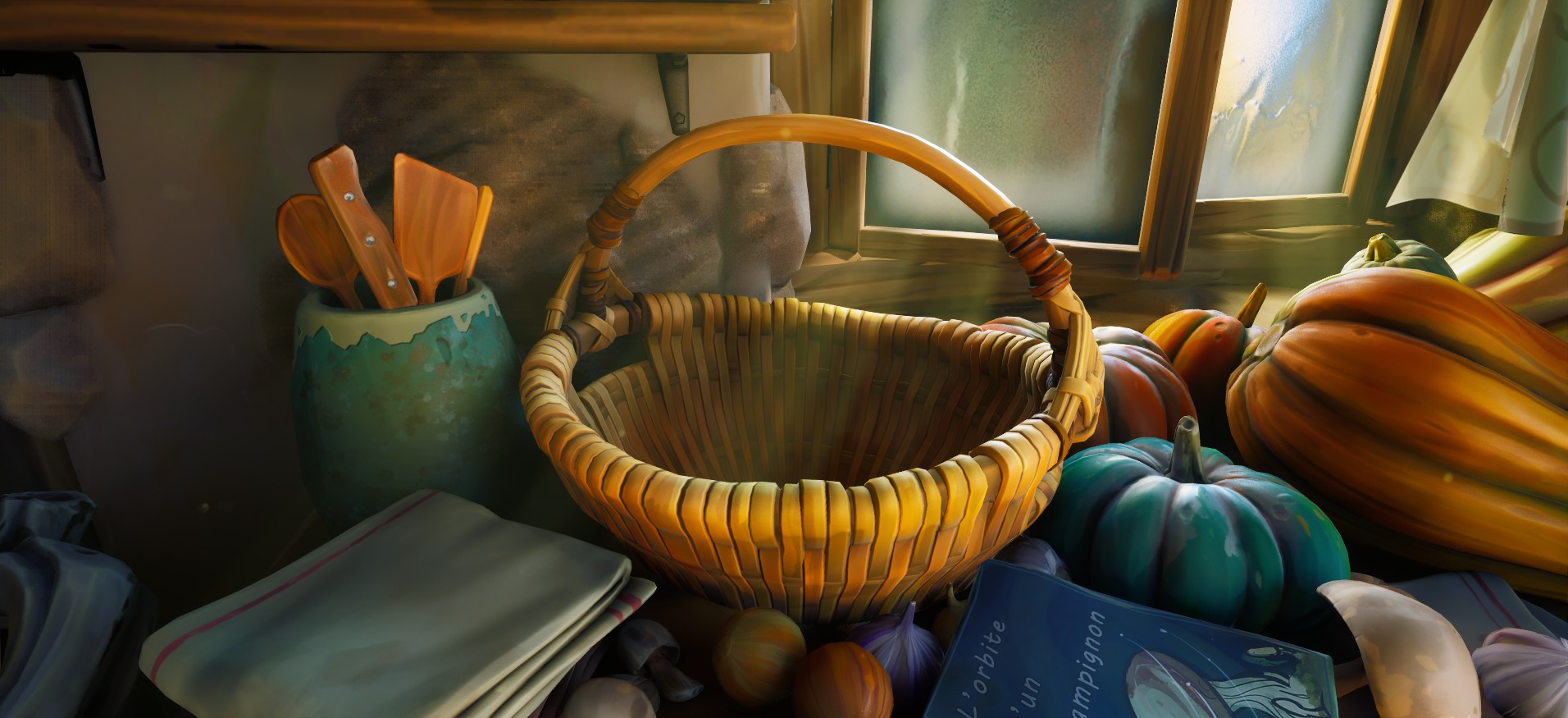Stylized Wicked Basket Low-poly 3D model_5