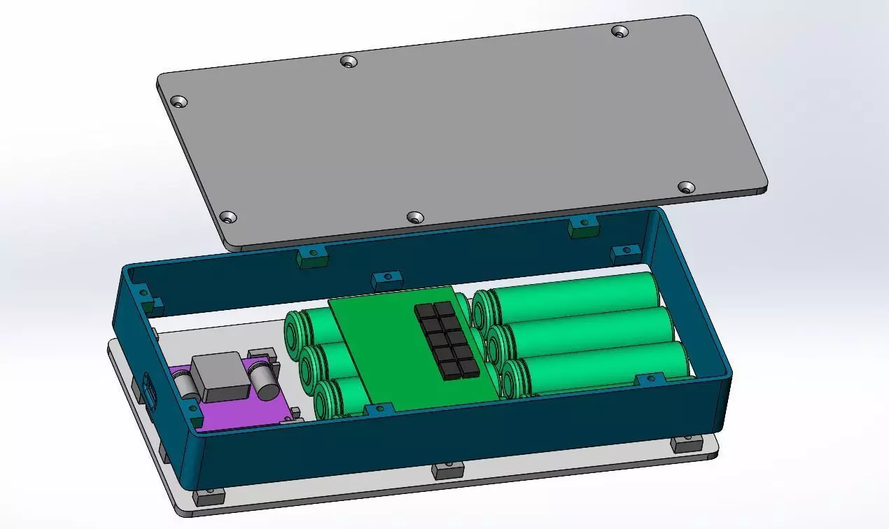 100W power bank enclosure v3 based on IP2368 module 3D print model_0