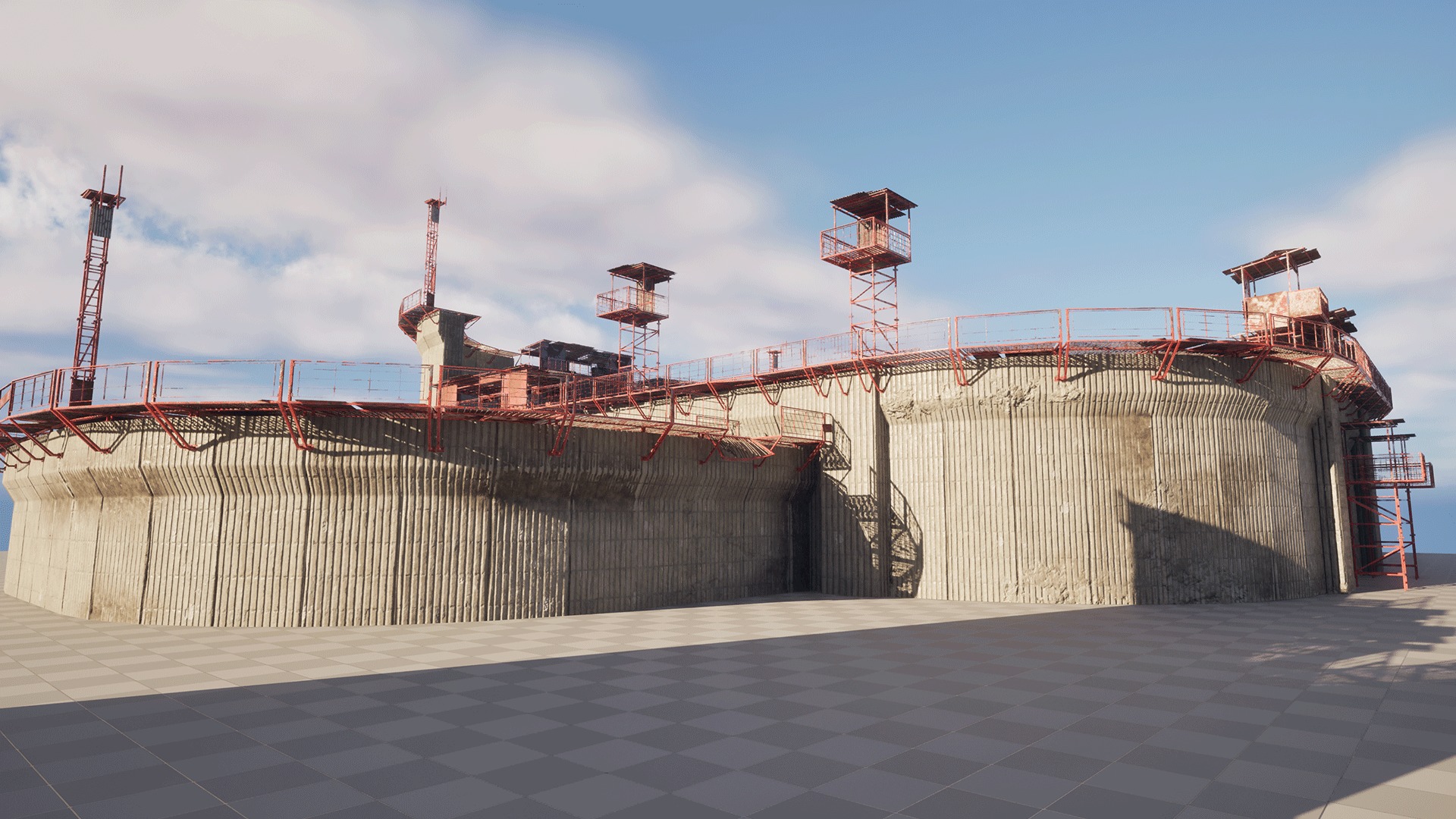 Post Apocalyptic Wall Modular Pack Low-poly 3D model_1