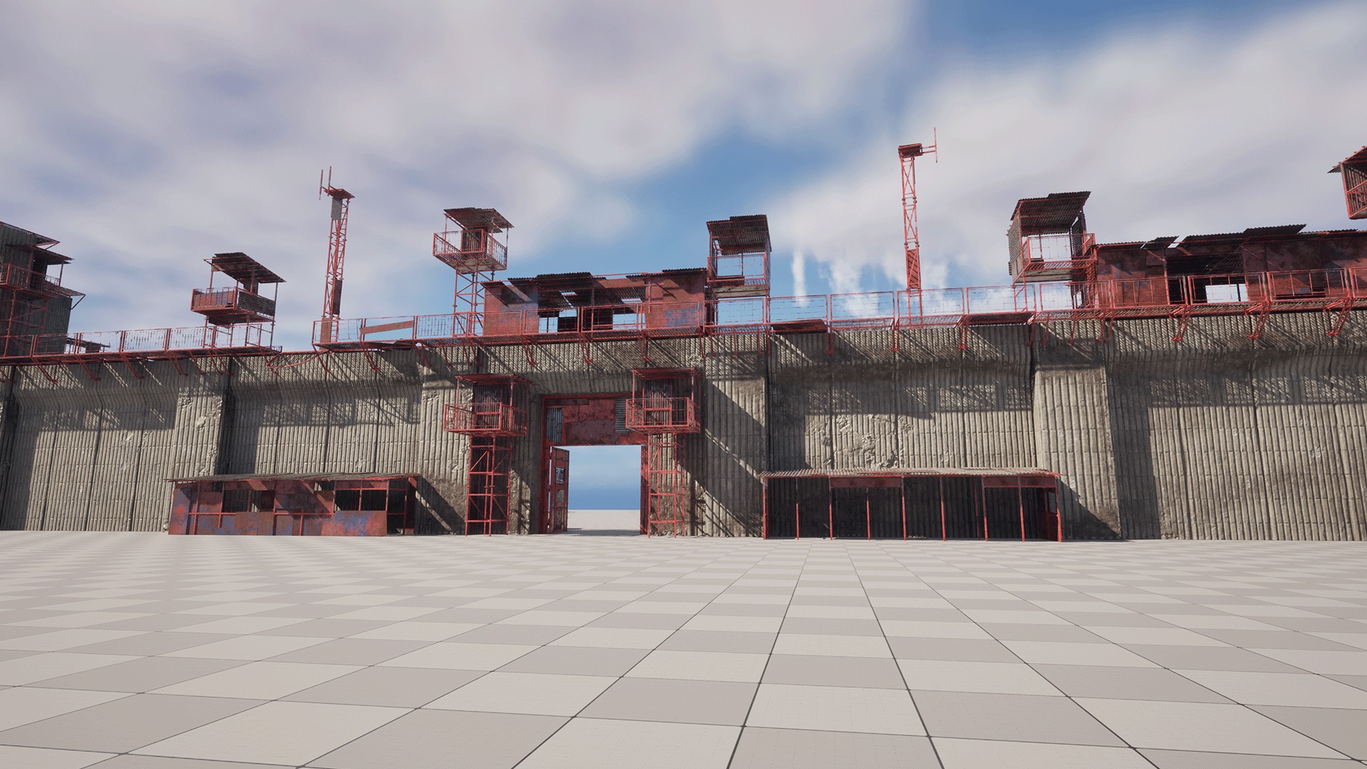 Post Apocalyptic Wall Modular Pack Low-poly 3D model_4