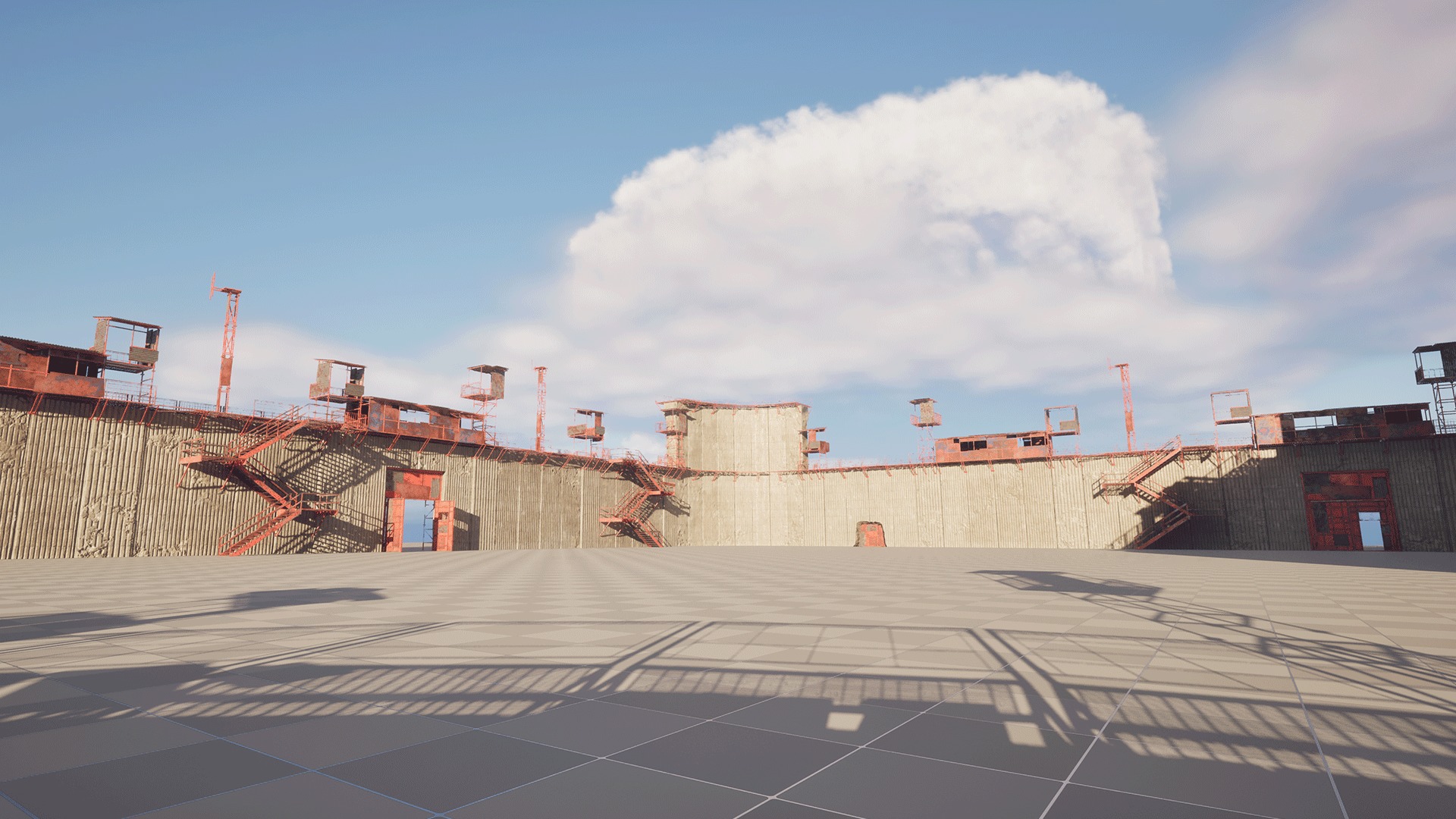 Post Apocalyptic Wall Modular Pack Low-poly 3D model_16