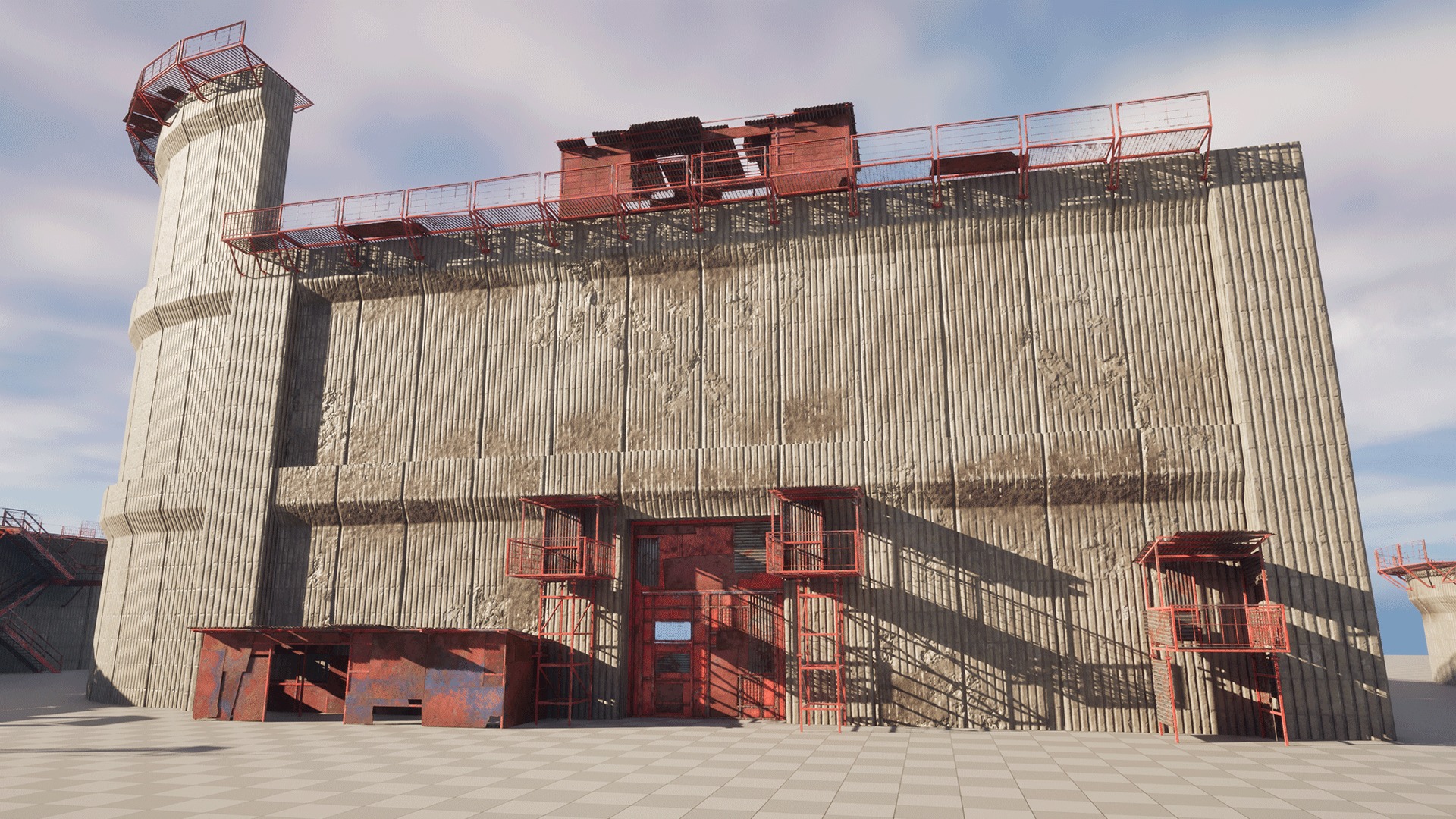 Post Apocalyptic Wall Modular Pack Low-poly 3D model_8