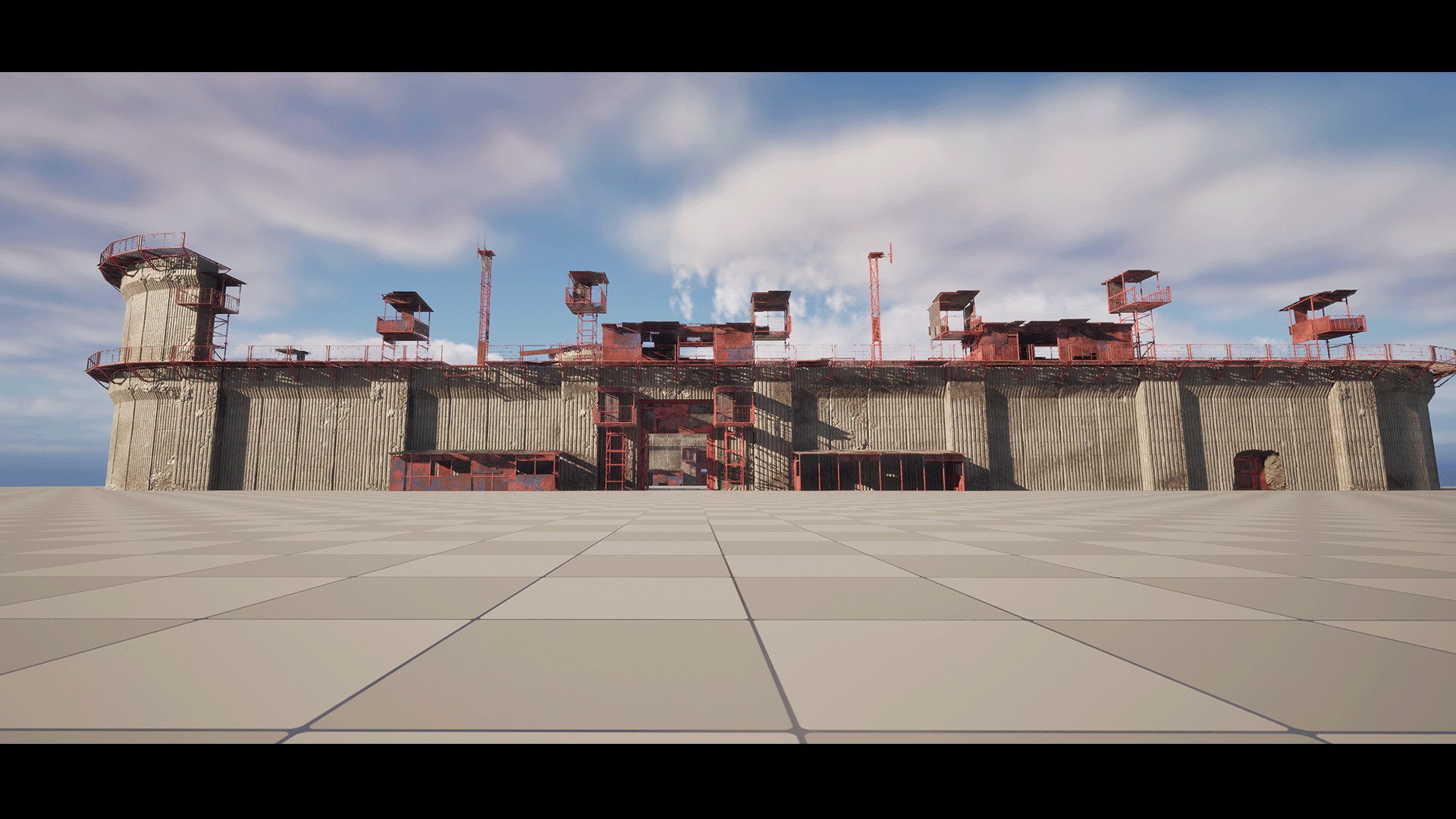 Post Apocalyptic Wall Modular Pack Low-poly 3D model_11