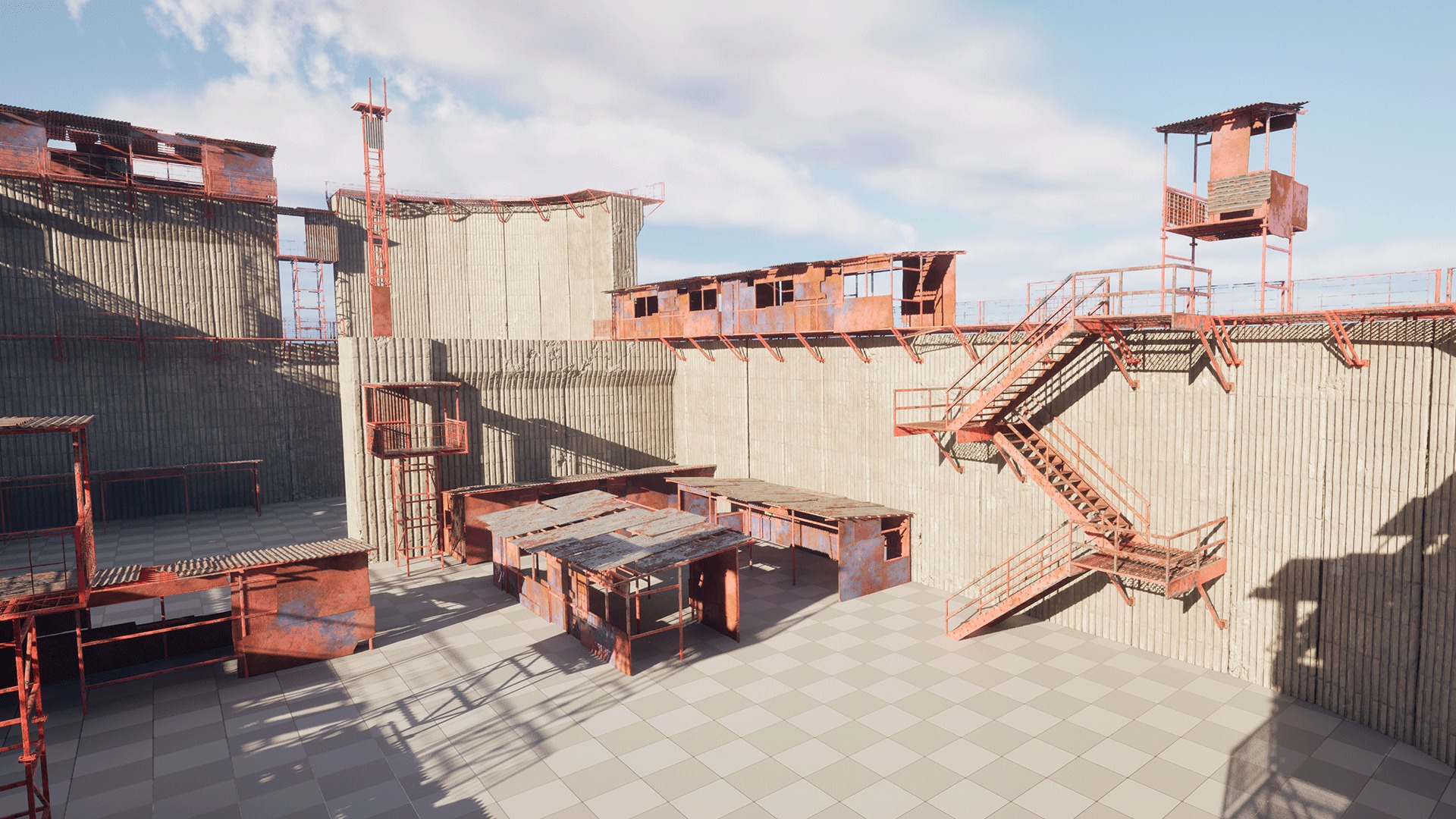 Post Apocalyptic Wall Modular Pack Low-poly 3D model_14