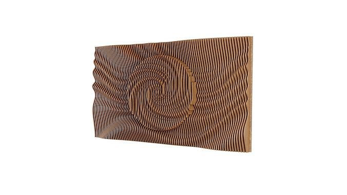 Parametric Wavy Wooden Wall Decor 13- wood cutting machines 3D model 4