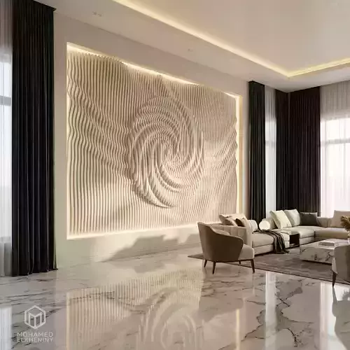 Parametric Wavy Wooden Wall Decor 13- wood cutting machines