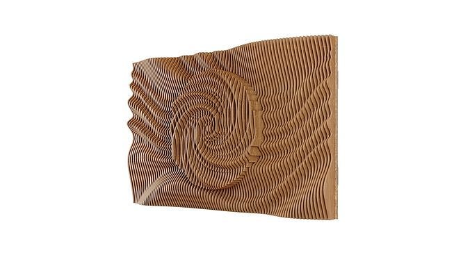 Parametric Wavy Wooden Wall Decor 13- wood cutting machines 3D model 5