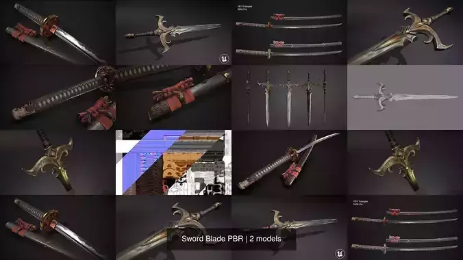 Sword Blade PBR 3D Model Collection