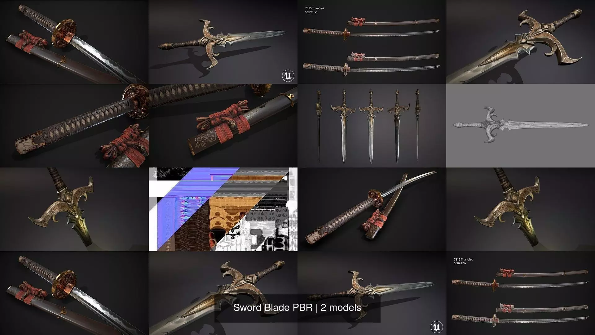 Sword Blade PBR 3D Model Collection_0