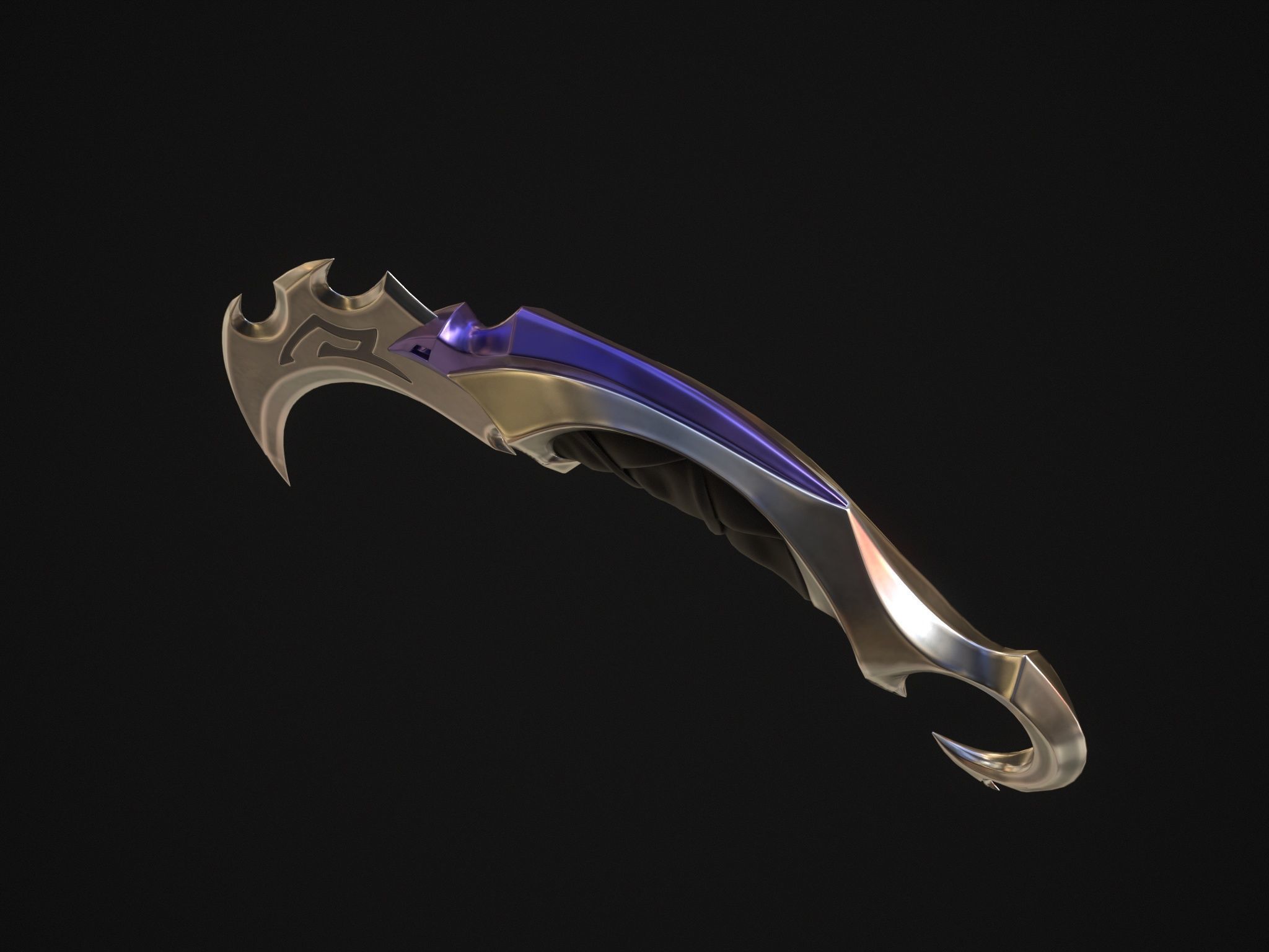 Reaver Karambit Knife Valorant Low-poly 3D model_2