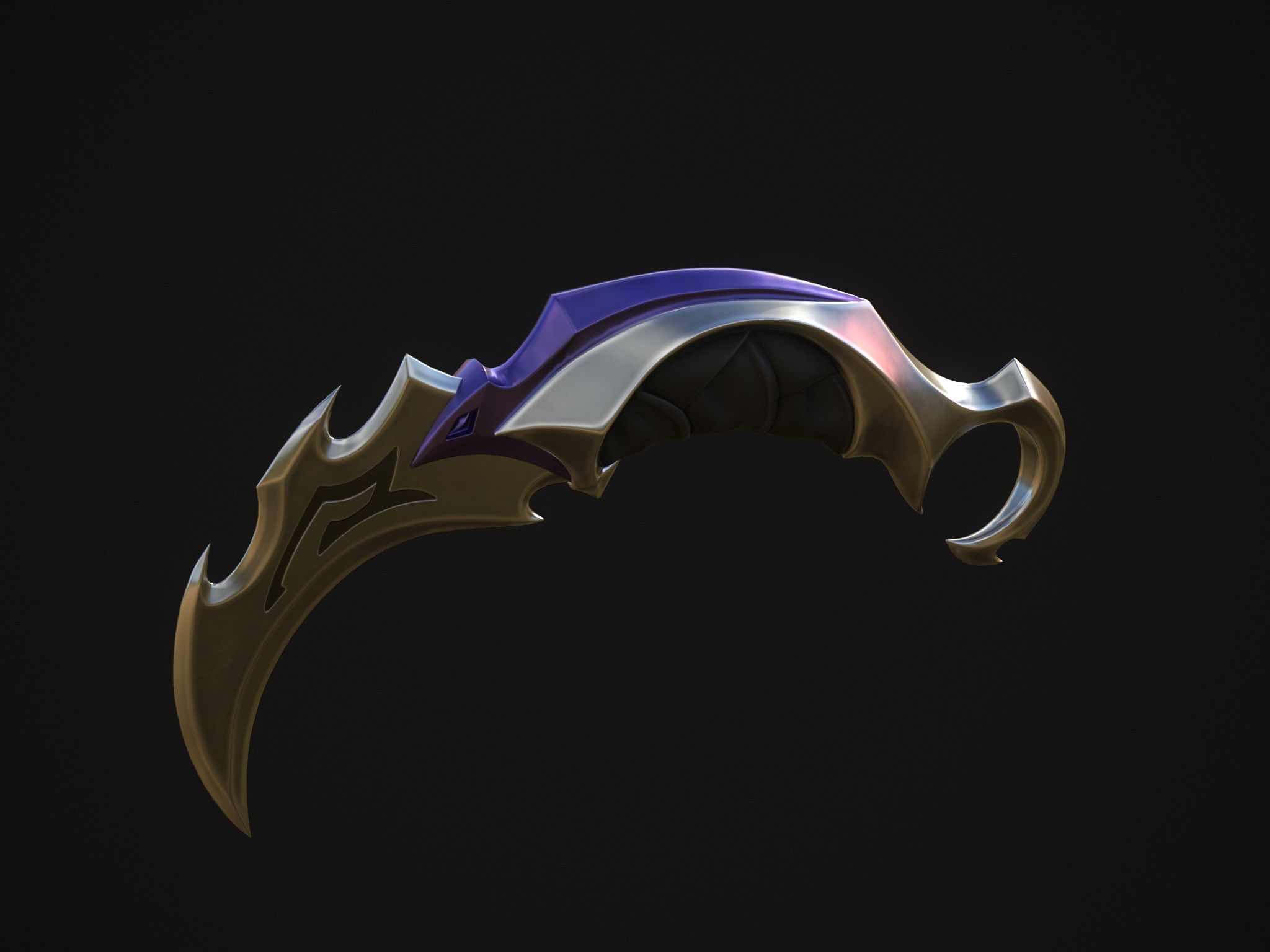 Reaver Karambit Knife Valorant Low-poly 3D model_3