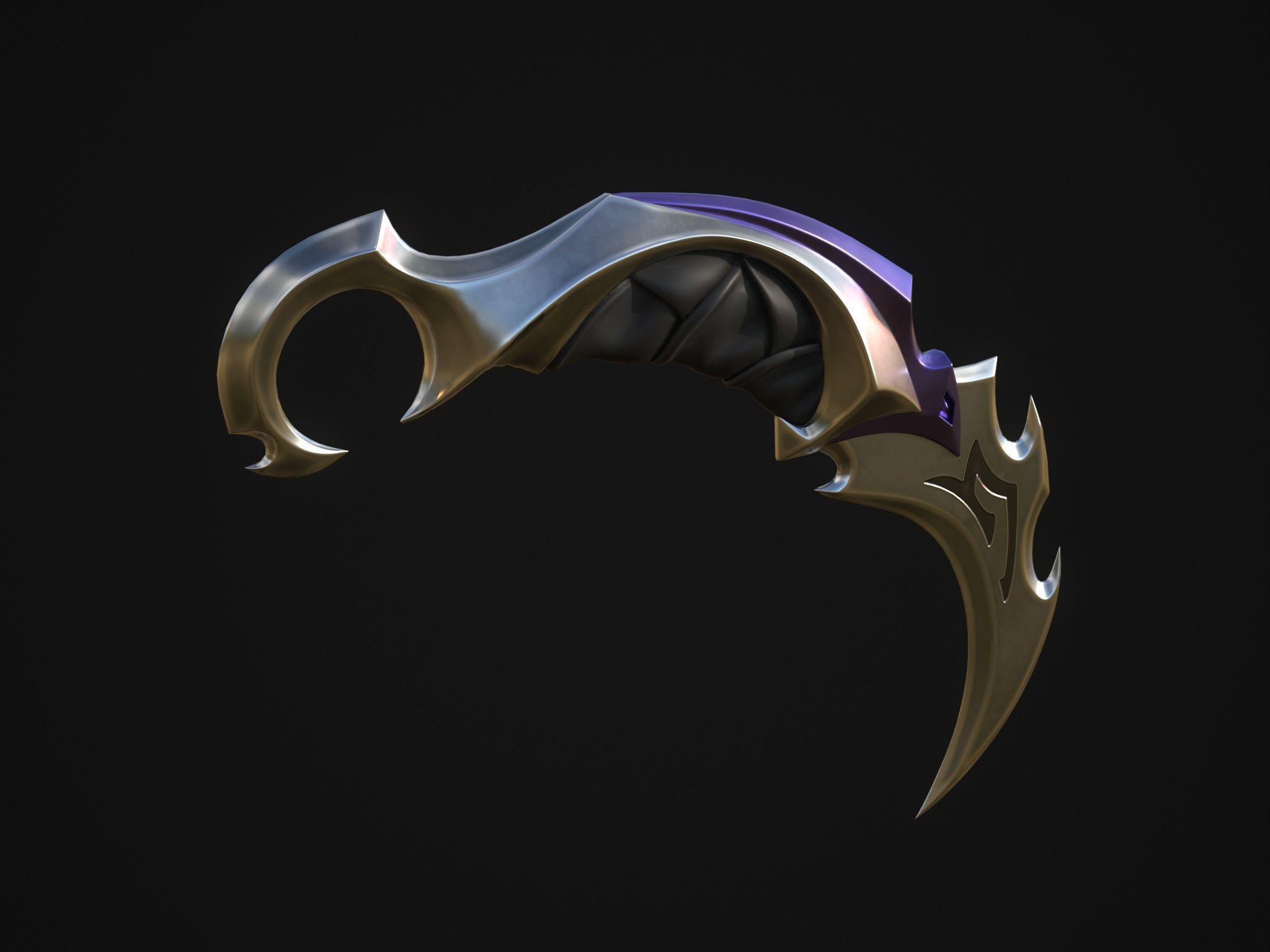 Reaver Karambit Knife Valorant Low-poly 3D model_1