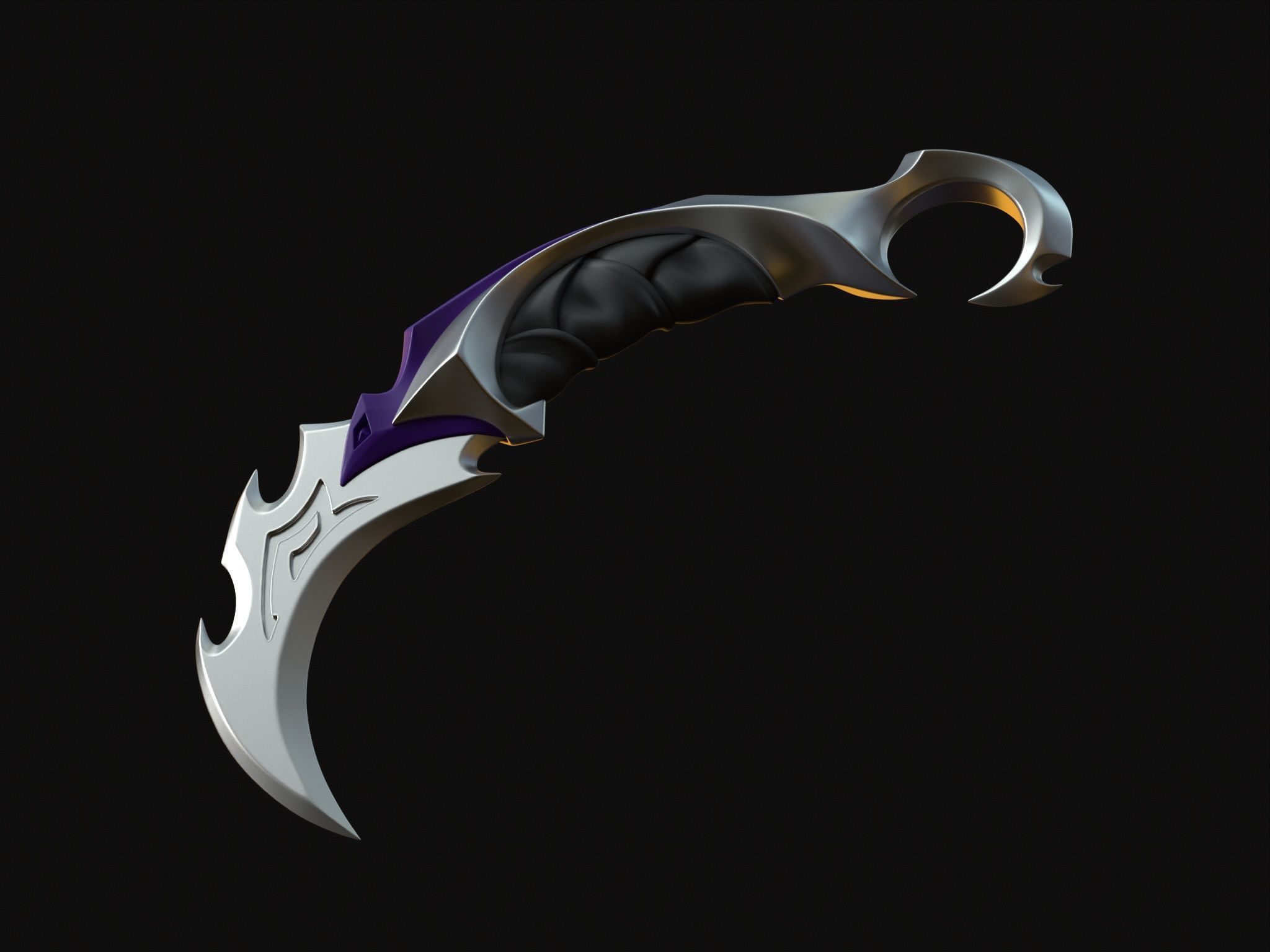 Reaver Karambit Knife Valorant Low-poly 3D model_9