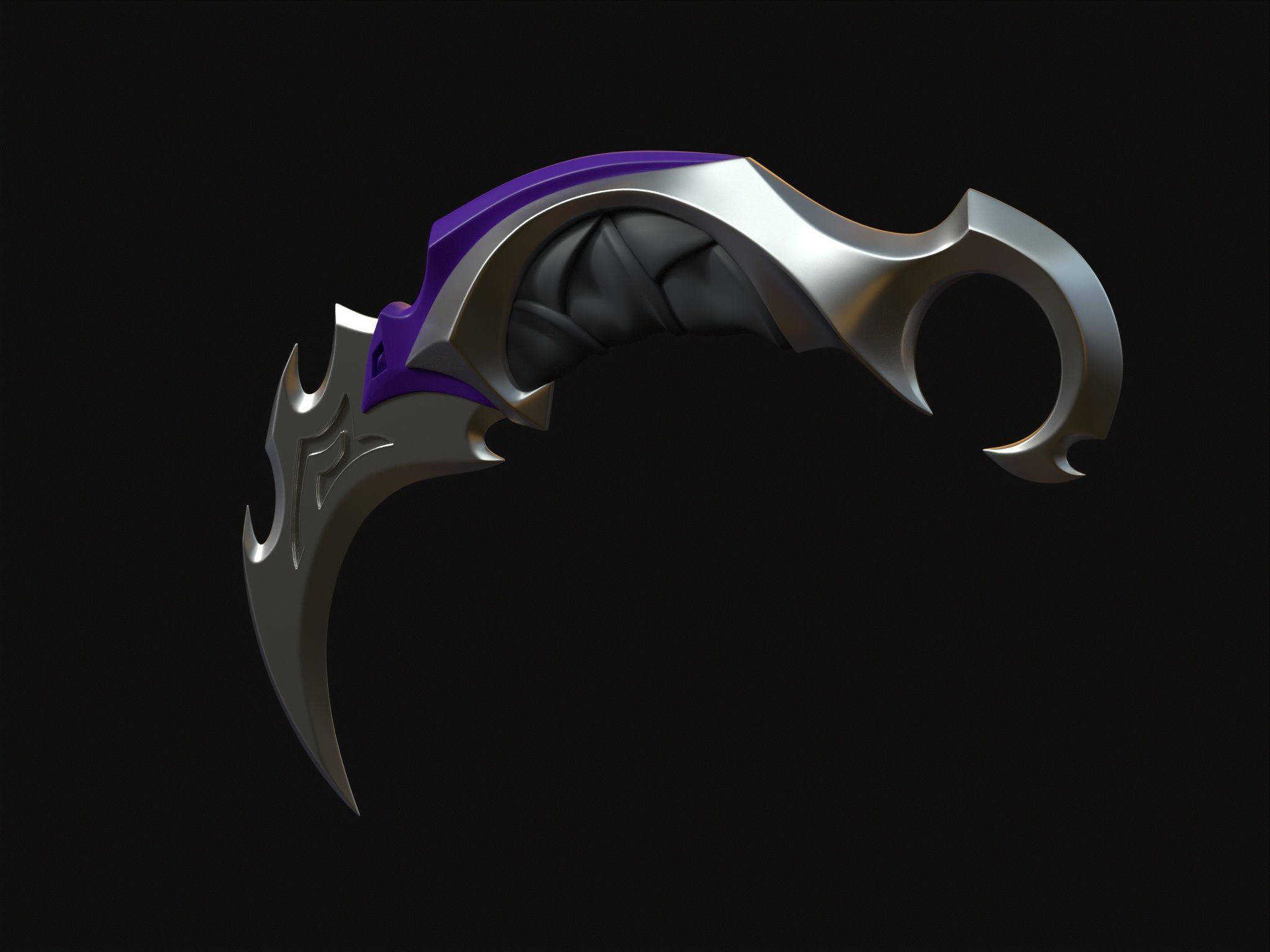 Reaver Karambit Knife Valorant Low-poly 3D model_8