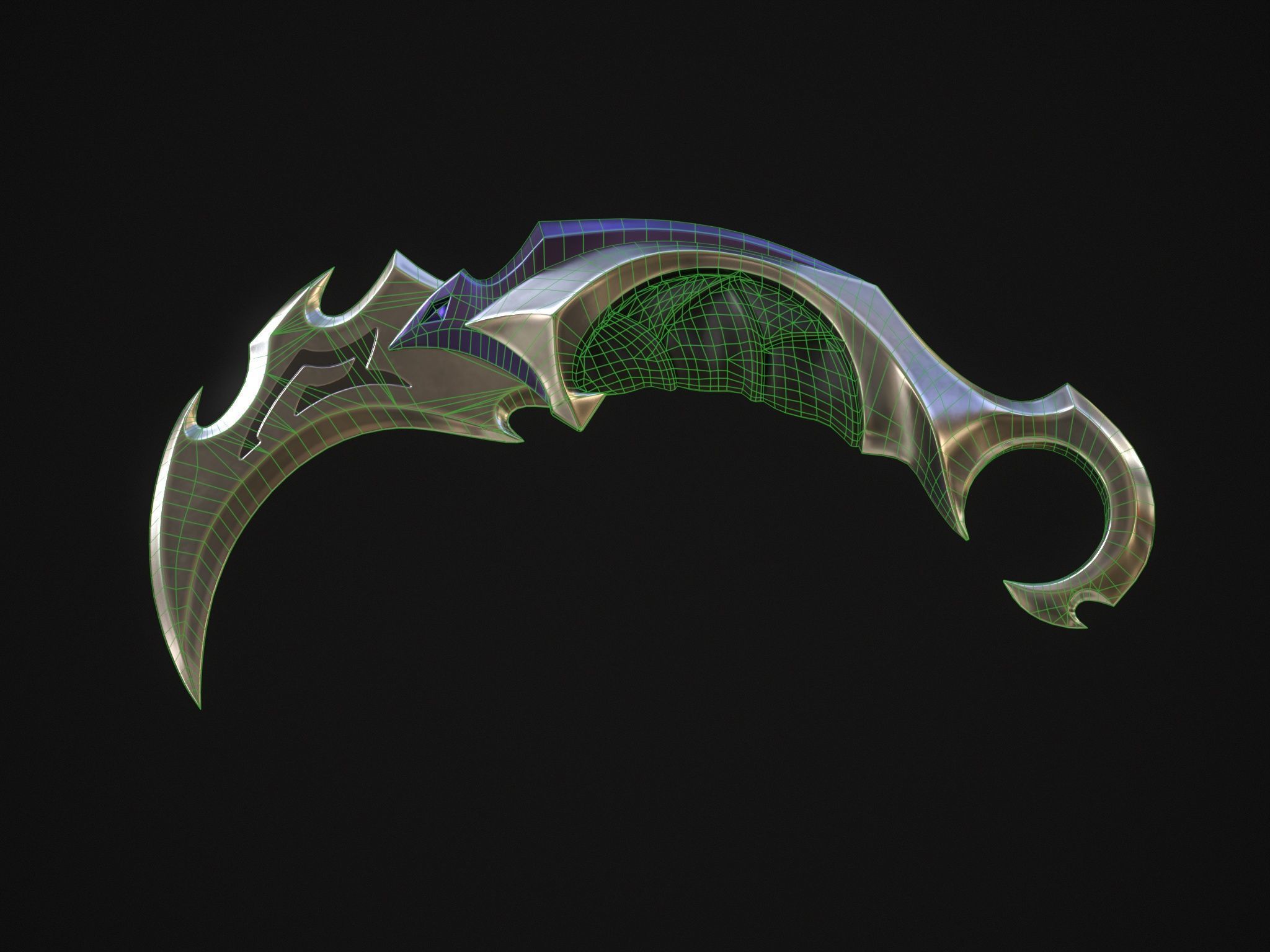 Reaver Karambit Knife Valorant Low-poly 3D model_5