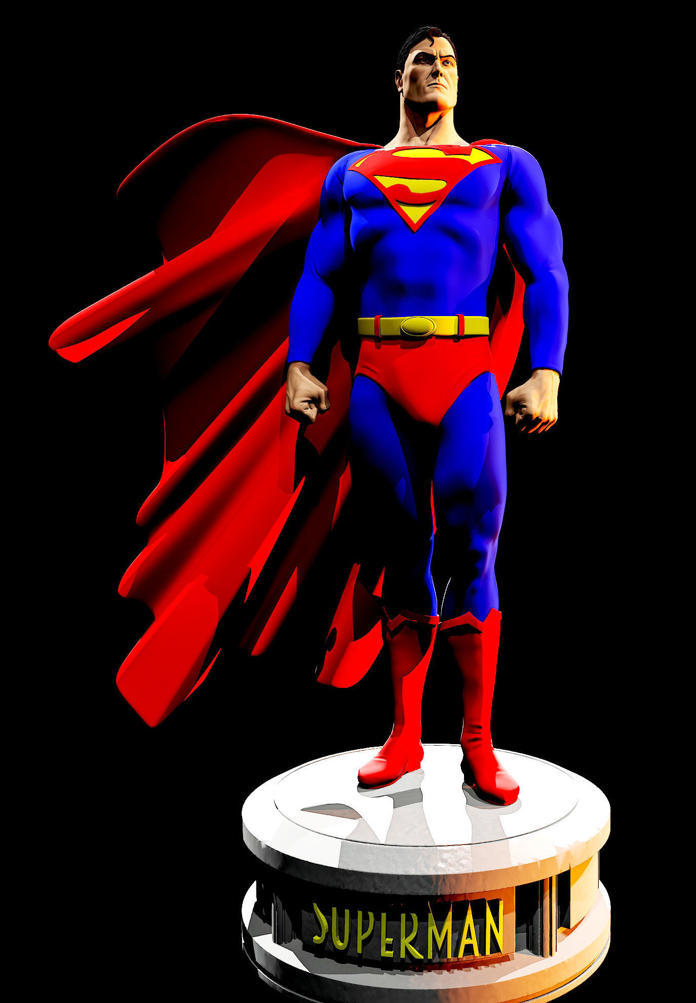 Superman Alex Ross style 3D print model_1