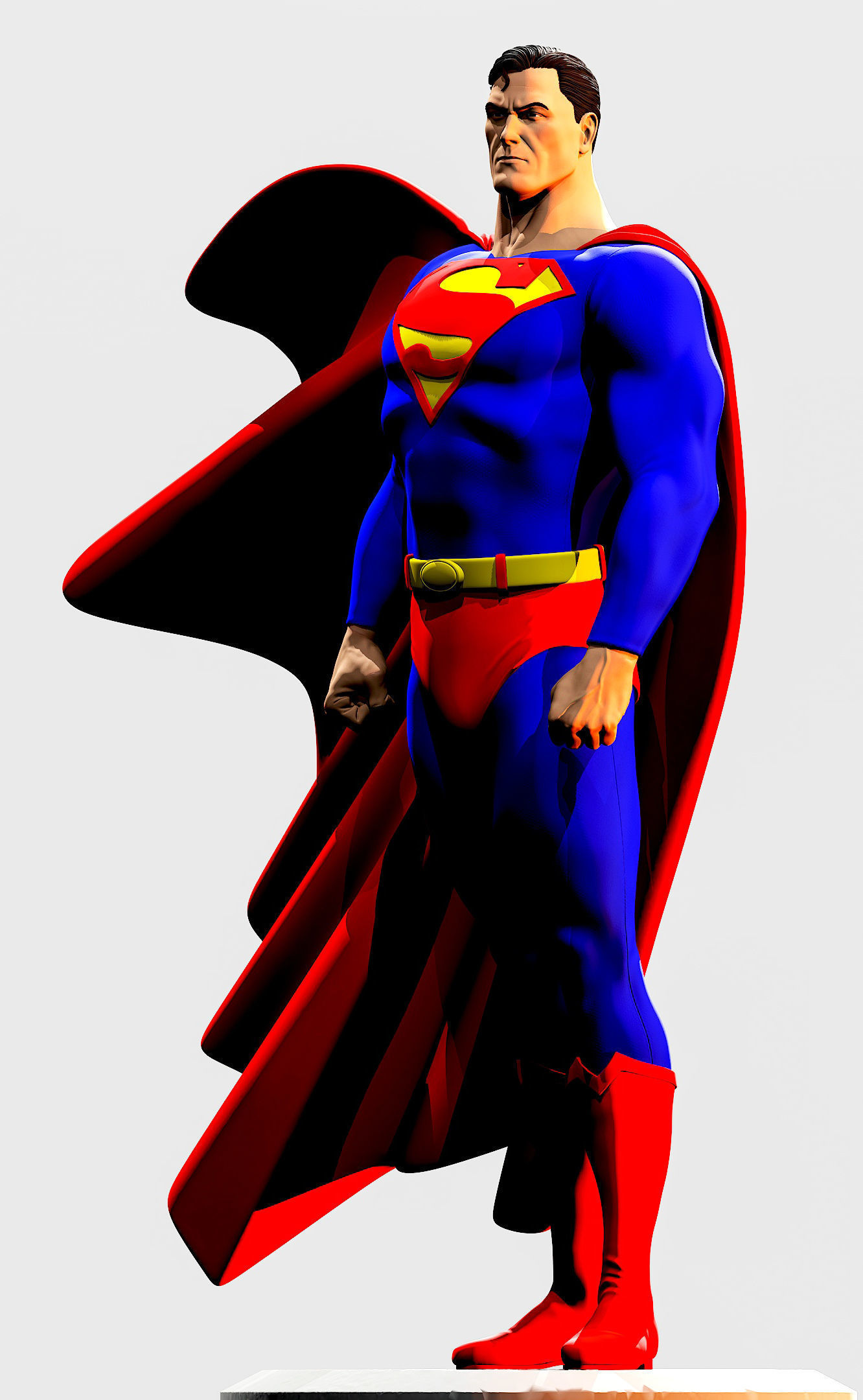 Superman Alex Ross style 3D print model_4